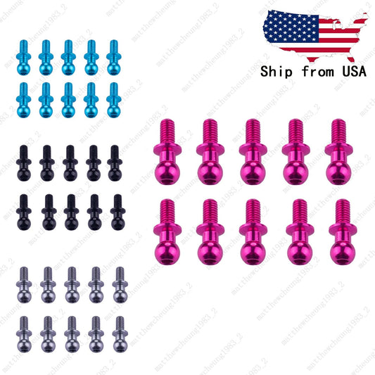 Upgrade Universal RC Pull Rod Ball Heads 10pcs-M3 Thread (Black/Gray/Pink/Blue)