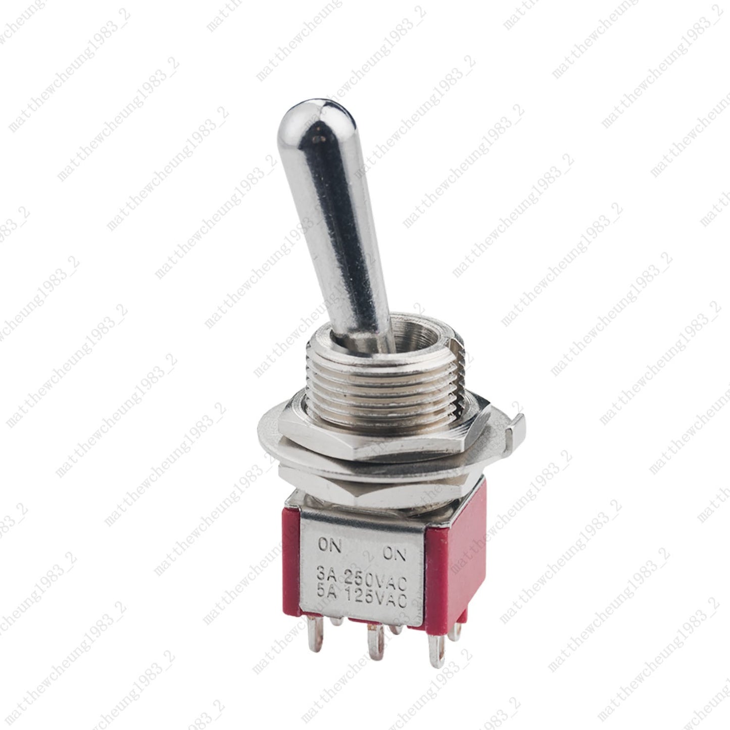 1/3/5 x Red Guitar/AMP Fat Bat Toggle Switch DPDT 6Pin 2-Position ON-ON Sealed