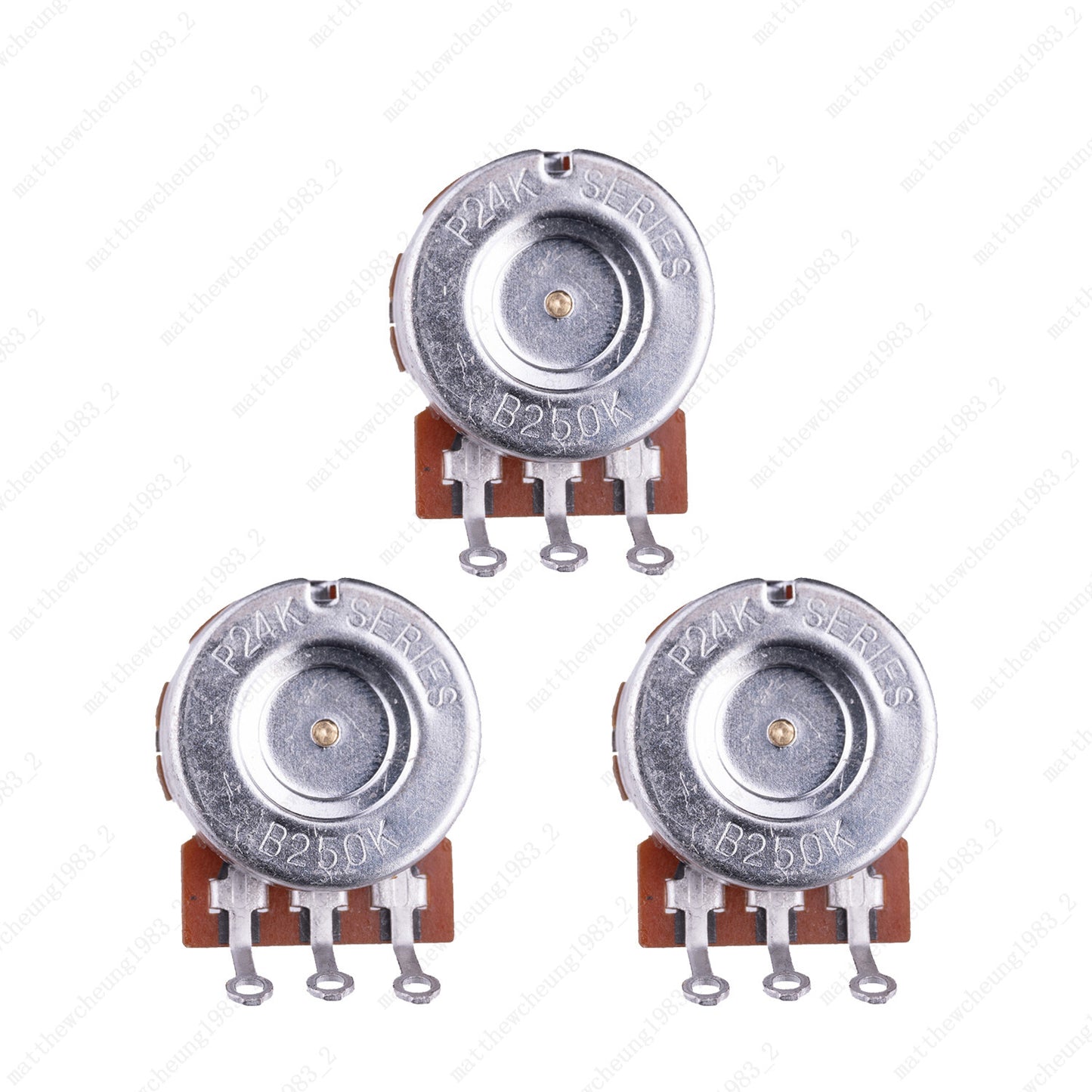 A/B 250K/500K Guitar Potentiometers Brass 15mm Short Shaft Pot US 24 Spline Fine