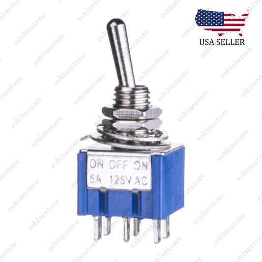 1x Quality Guitar or AMP DPDT 3 Way ON OFF ON Toggle Switch Sealed Mini Toggle