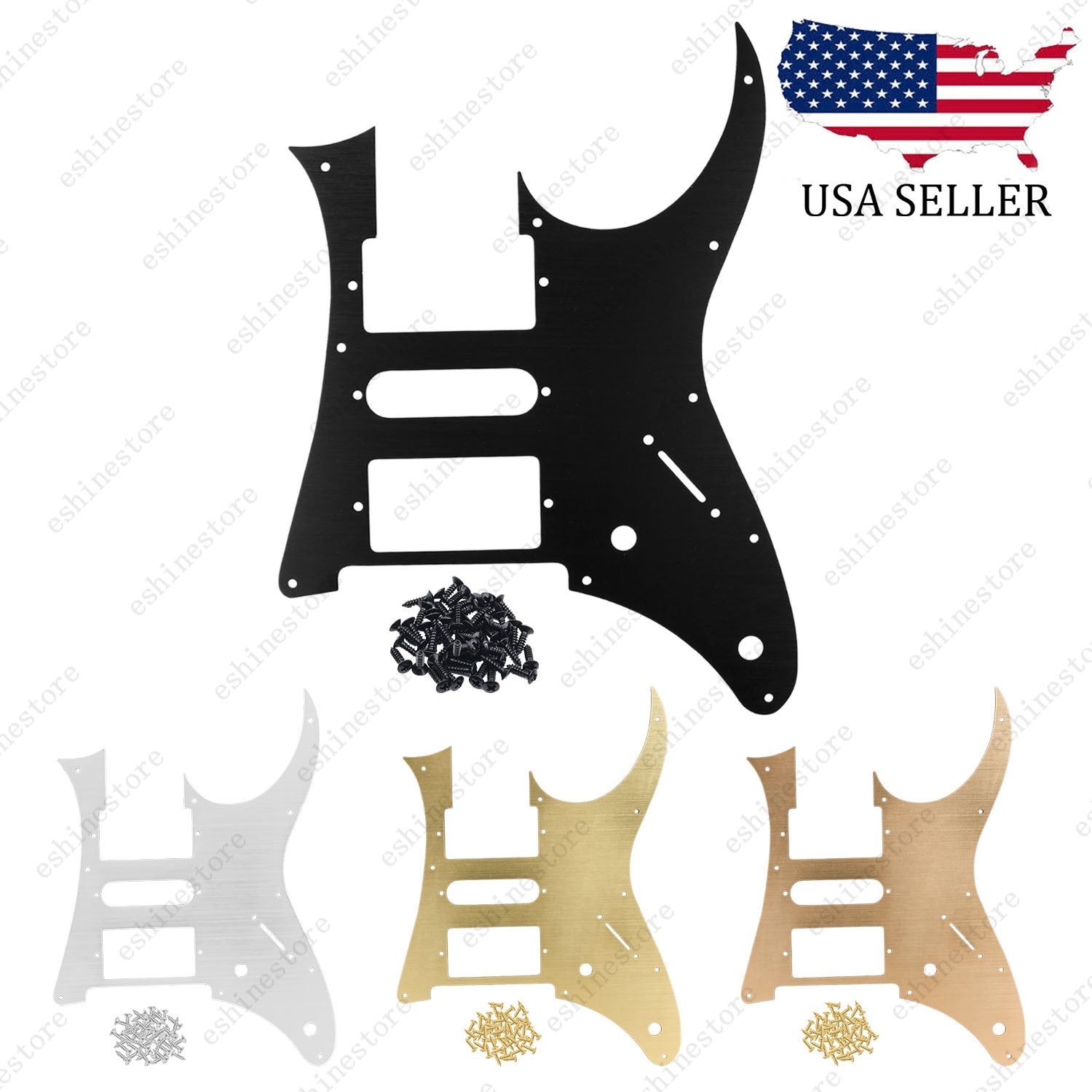 Aluminum Alloy 10 Hole Guitar Pickguard HSH Scratch Plate for Ibanez JEM Guitar