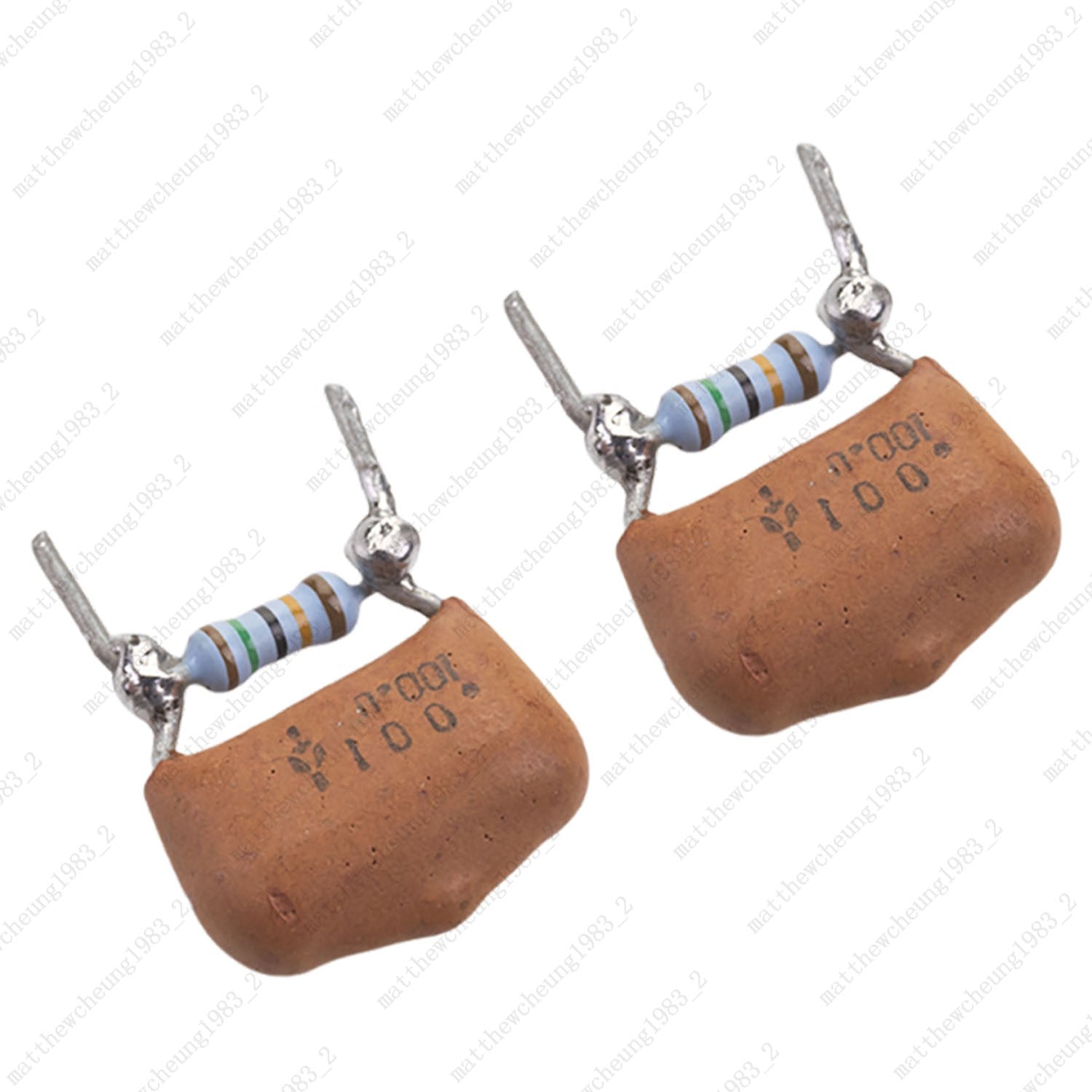 2Pcs Pre-Soldered Guitar Volume Pot Treble Bleed Kit .001uF Cap & 150K Resistor