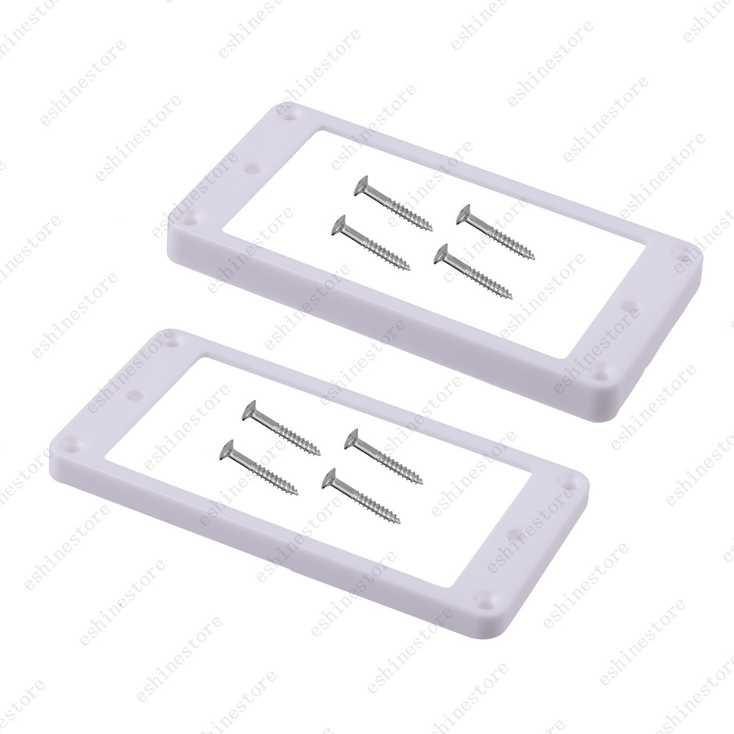2 Pcs Plastic Flat Bottom Humbucker Pickup Rings Guitar Bridge Neck Frame For LP