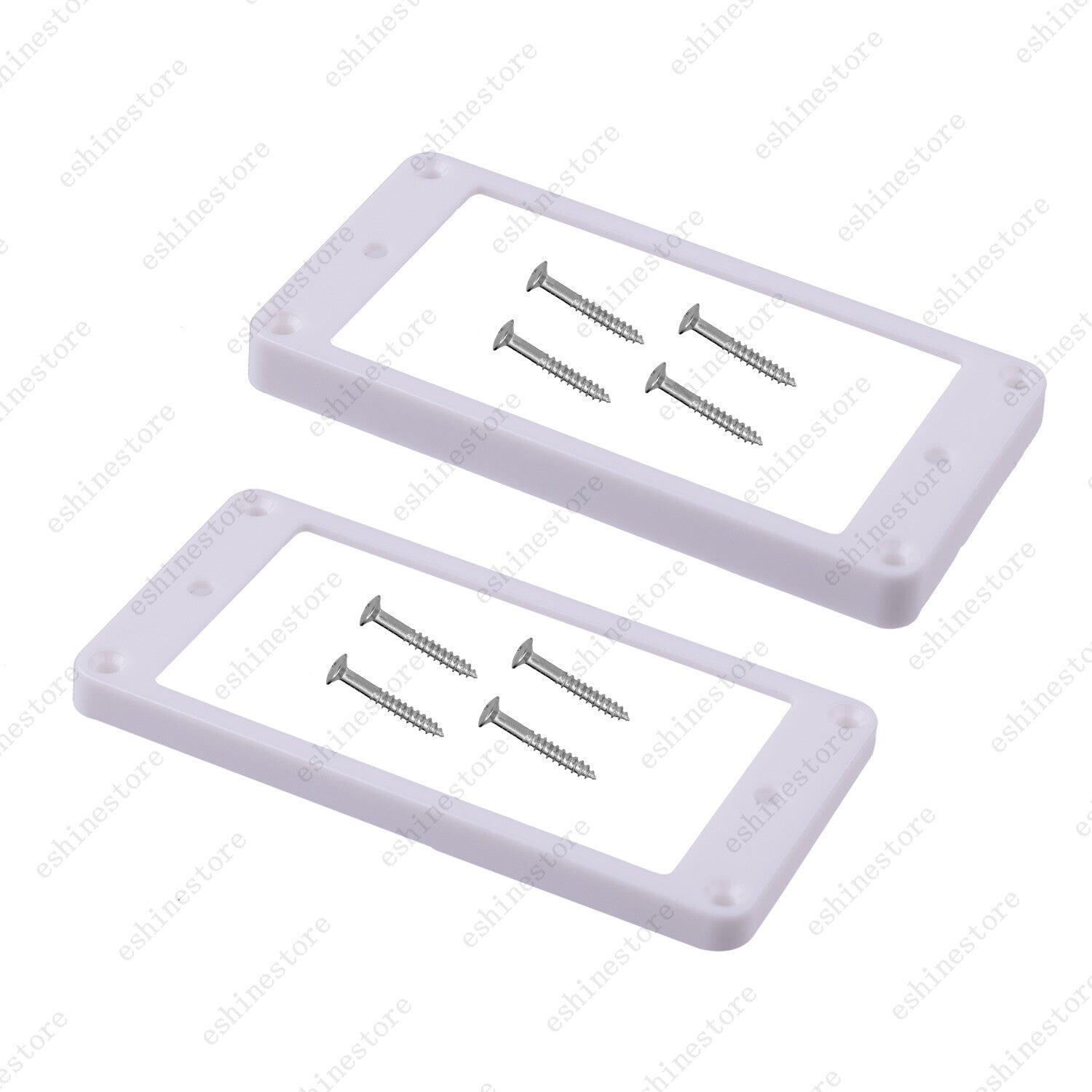 2 Pcs Plastic Flat Bottom Humbucker Pickup Rings Guitar Bridge Neck Frame For LP