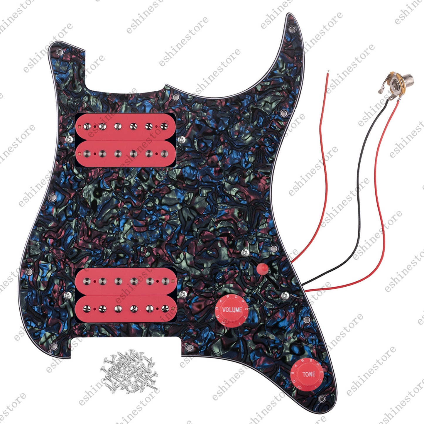 3Ply HH Loaded Prewired Guitar Pickguard Humbuckers Pickup Sets For ST Strat SQ