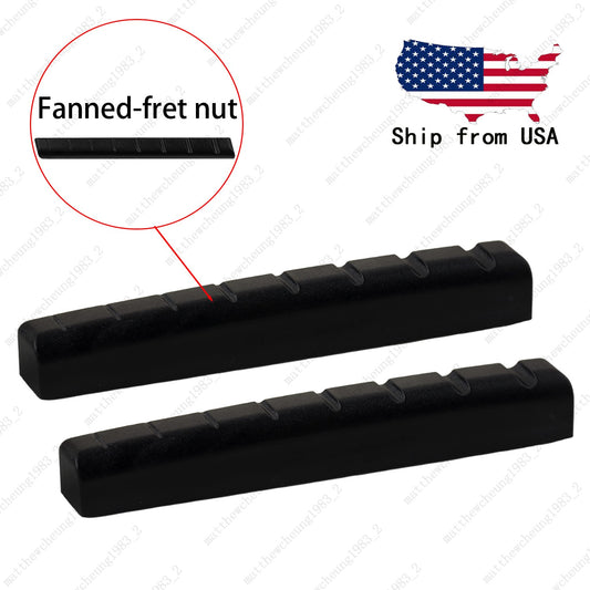 Electric Guitar 8 String Pre-slotted Plastic Fanned-fret Guitar Nut - Black