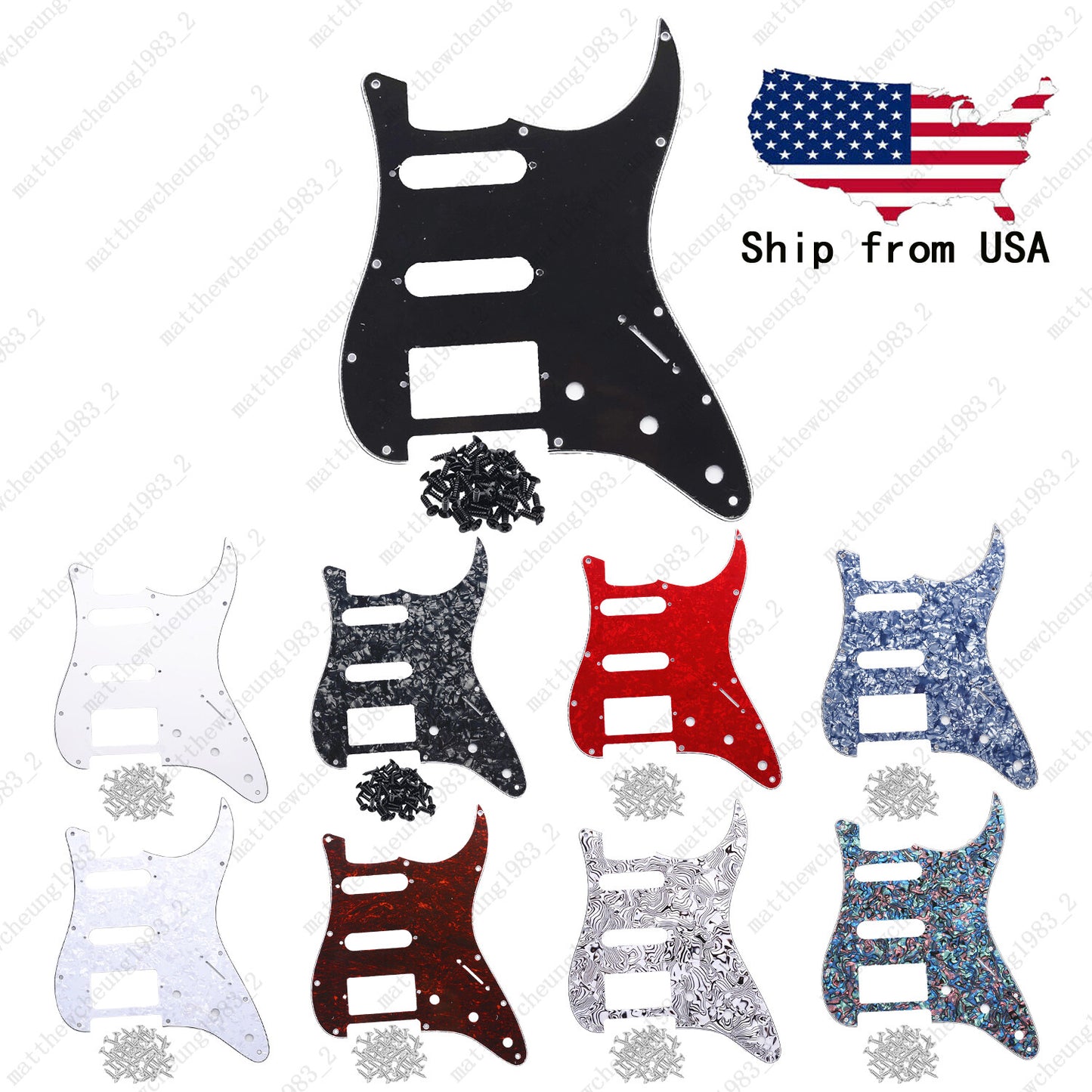 11 Holes SSH Strat Style Pickguard For Stratocaster Various Colors US Ship