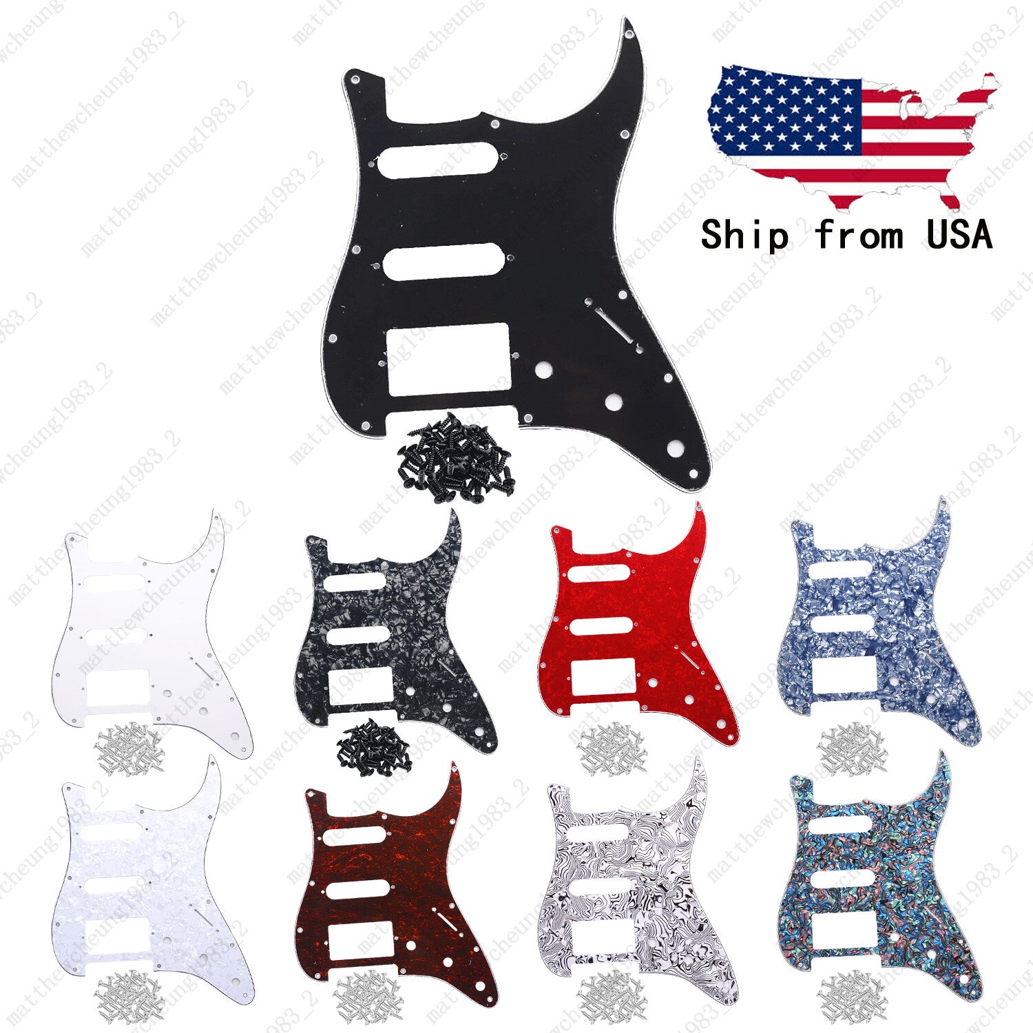 11 Holes SSH Strat Style Pickguard For Stratocaster Various Colors US Ship