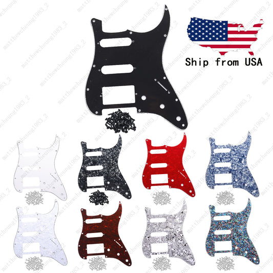 11 Holes SSH Strat Style Pickguard For Stratocaster Various Colors US Ship