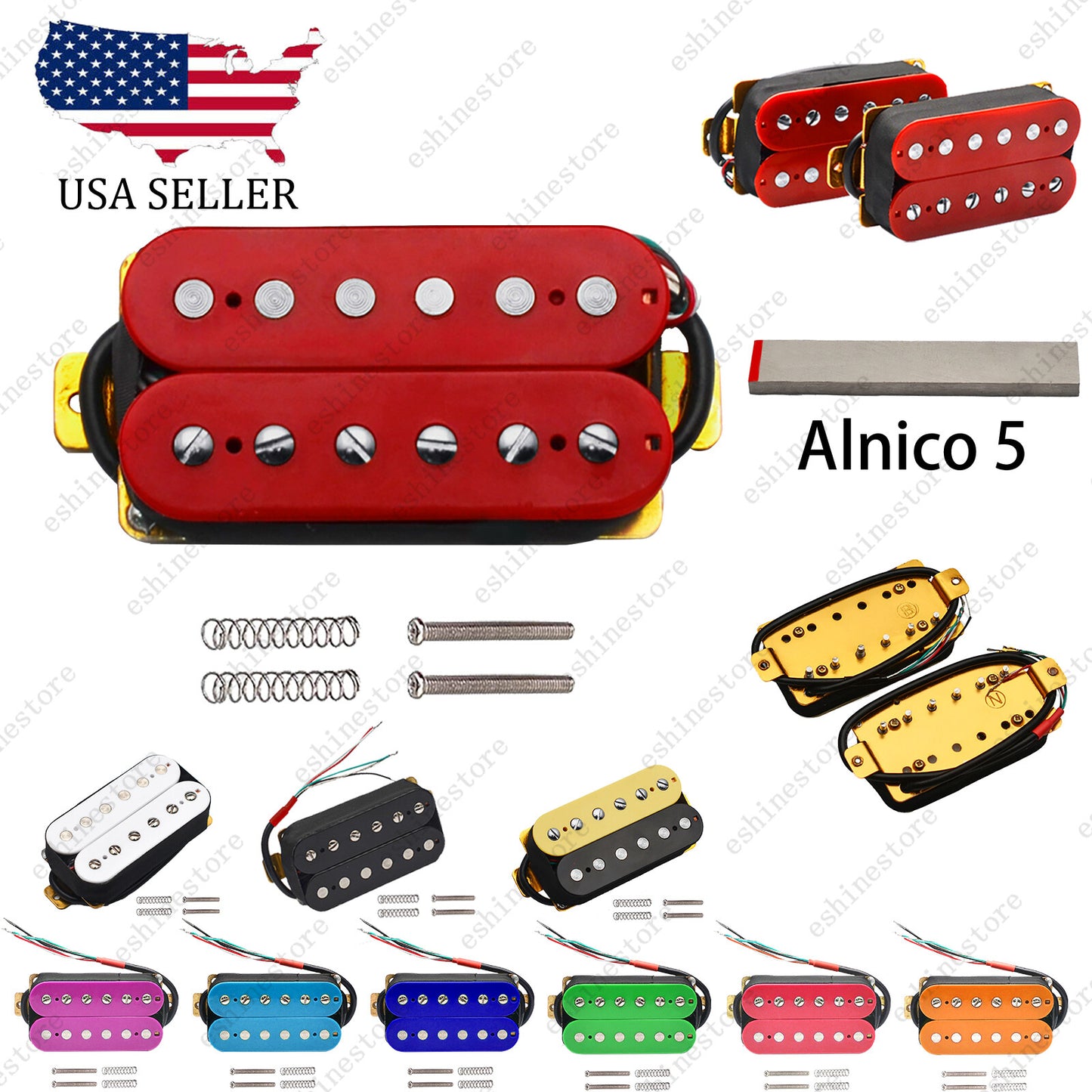 Guitar Passive Alnico 5 Magnet Neck / Bridge 50mm 52mm Humbucker Pickup