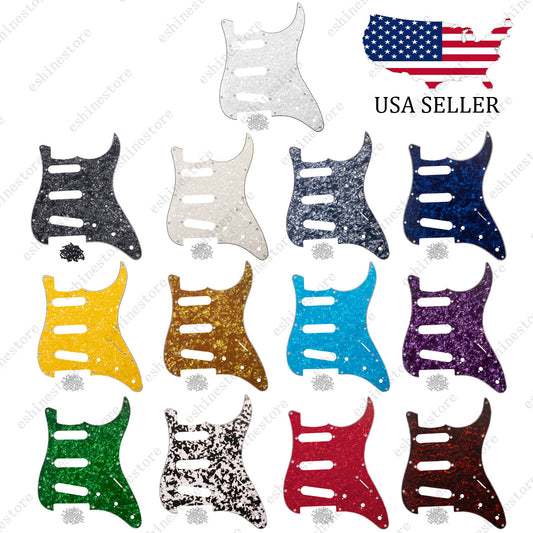 SSS 11-Hole ST Style Guitar Pickguard Pick Guard Scratch Plate Multicolors
