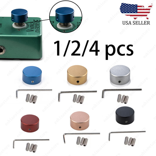 1/2/4 pcs  Aluminum Alloy Effects Pedal Footswitch Topper with Screws 6 Colors