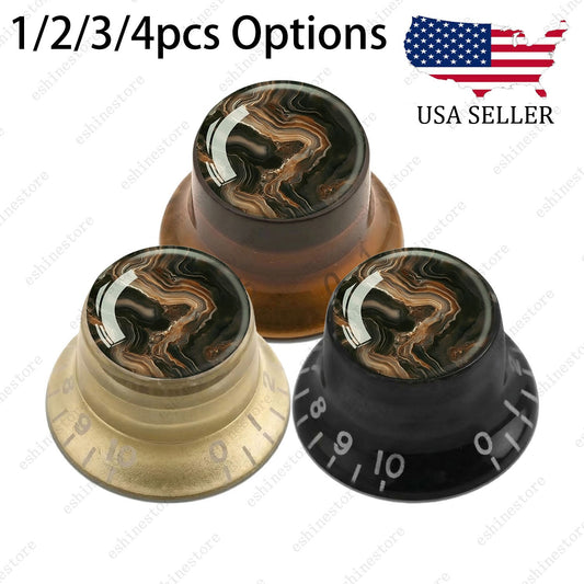 Guitar Reflector Knobs with Marble Texture Cap Top Hat Knob for Les Paul SG - 02