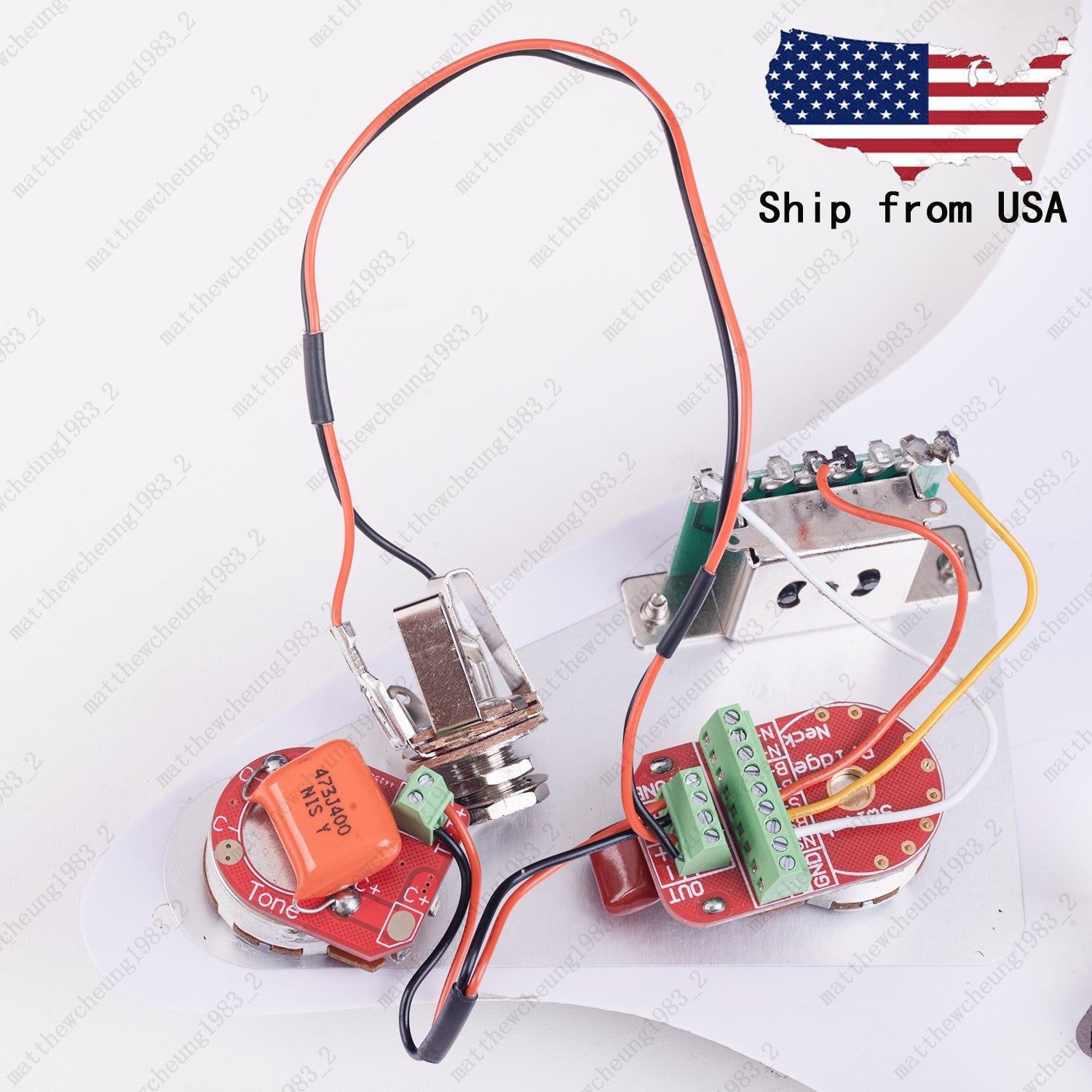 Solderless H-H Wiring Harness Upgrade+3-Way Switch+Treble Bleed for Stratocaster