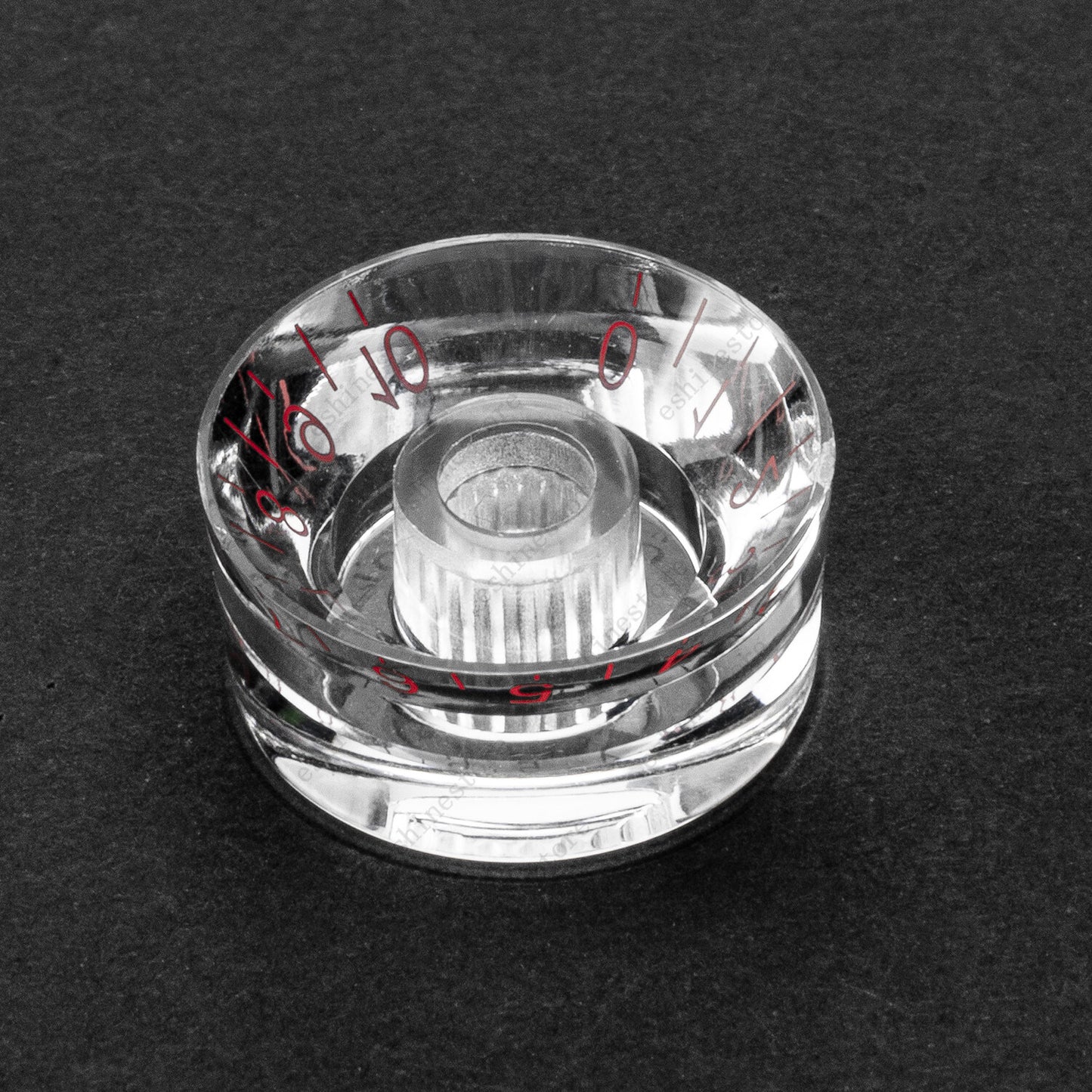 4 Pcs CLEAR w/RED Letter Guitar Control Knobs Speed Knobs For Les Paul SG