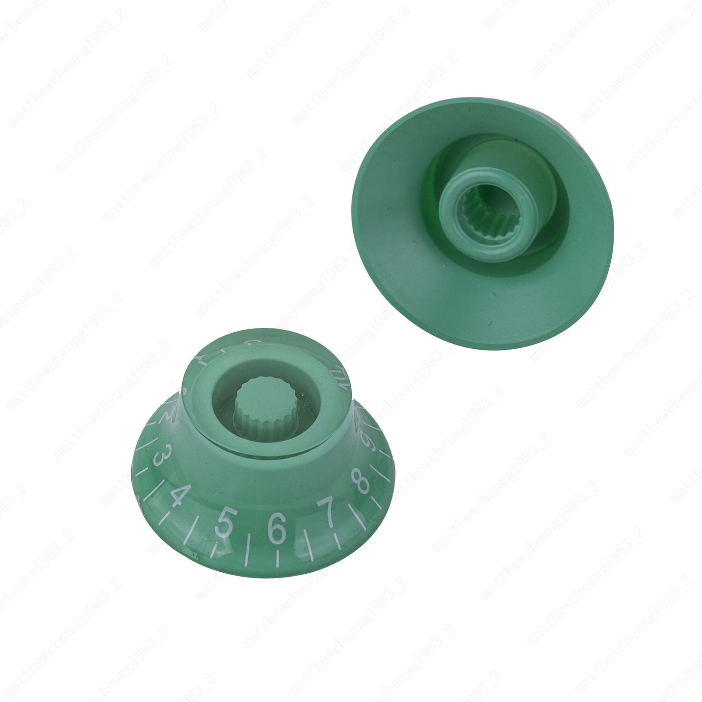 4x Bell Knobs 18 Fine Spline Top Hat Knobs For SG Les Paul Guitar Green White