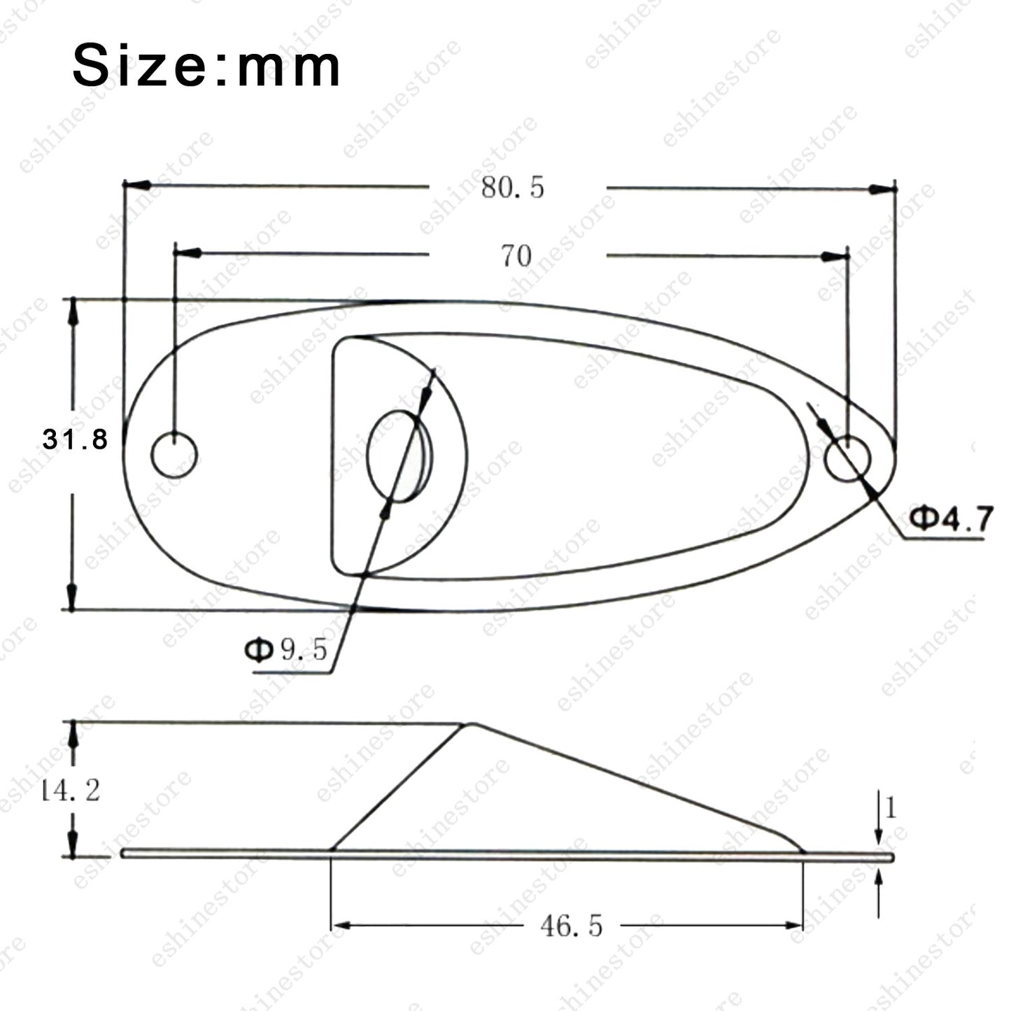 Guitar Boat Style Jack Plate Input Output Socket with Screws for Fender Strat