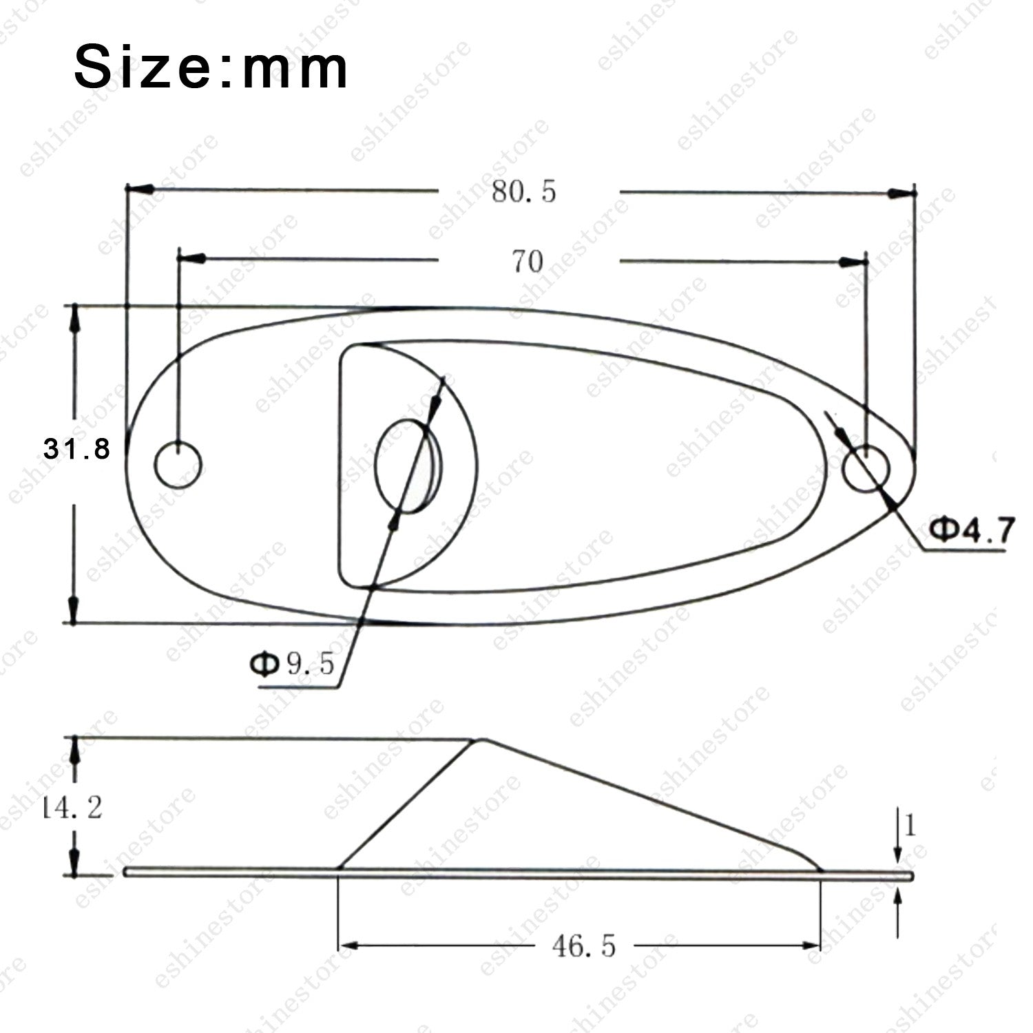 Guitar Boat Style Jack Plate Input Output Socket with Screws for Fender Strat