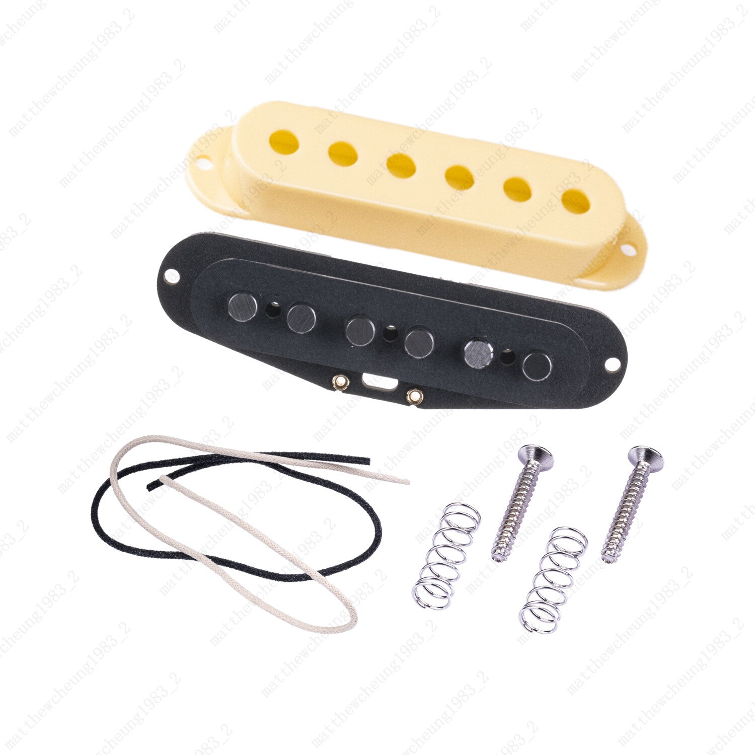 Vintage Flat Top Single Coil Pickup Kit Alnico V Pole Pieces Fiber Bobbin