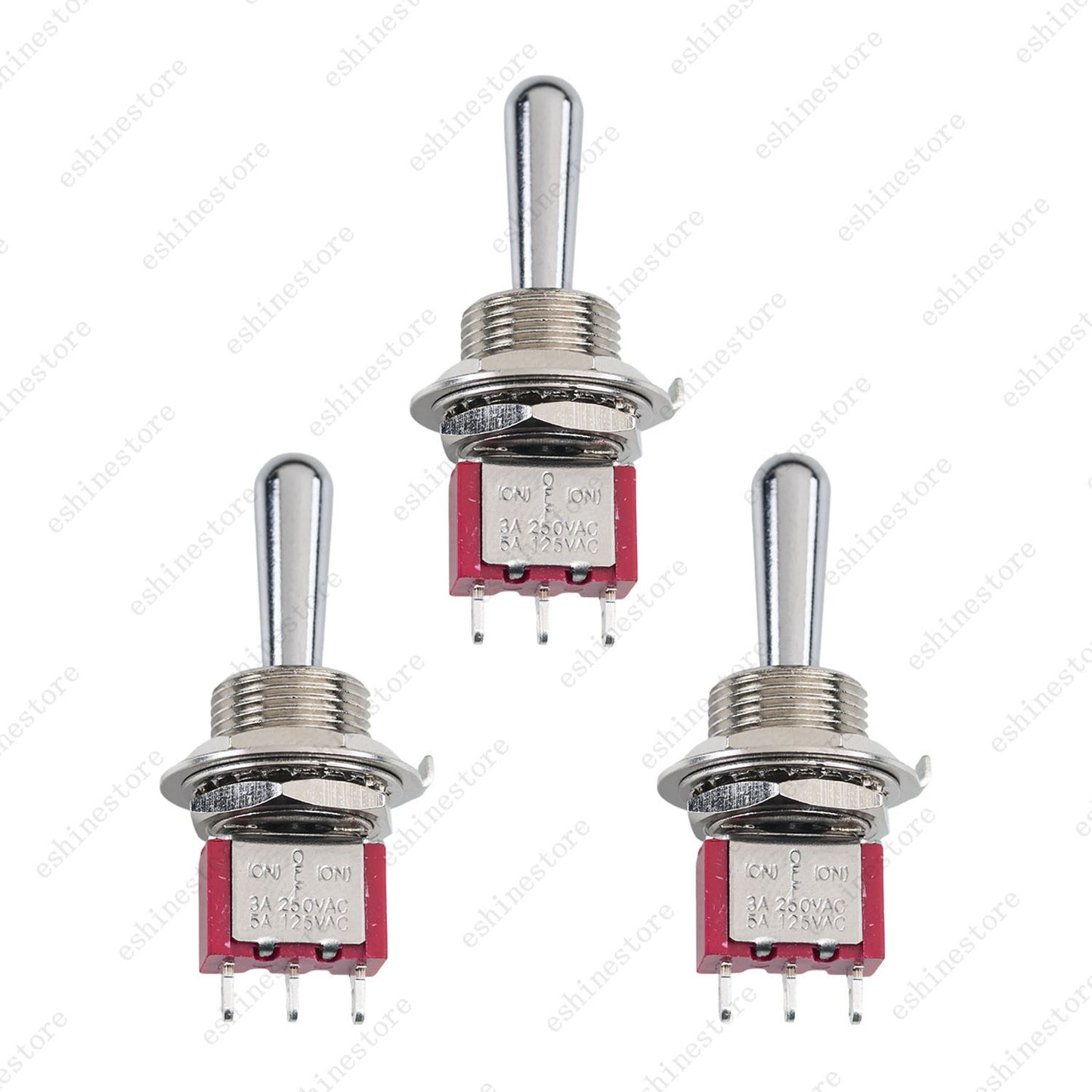1/3/5 x Guitar 3Pin 3-Way (ON)-OFF-(ON) Momentary Fat Bat Toggle Switch Sealed