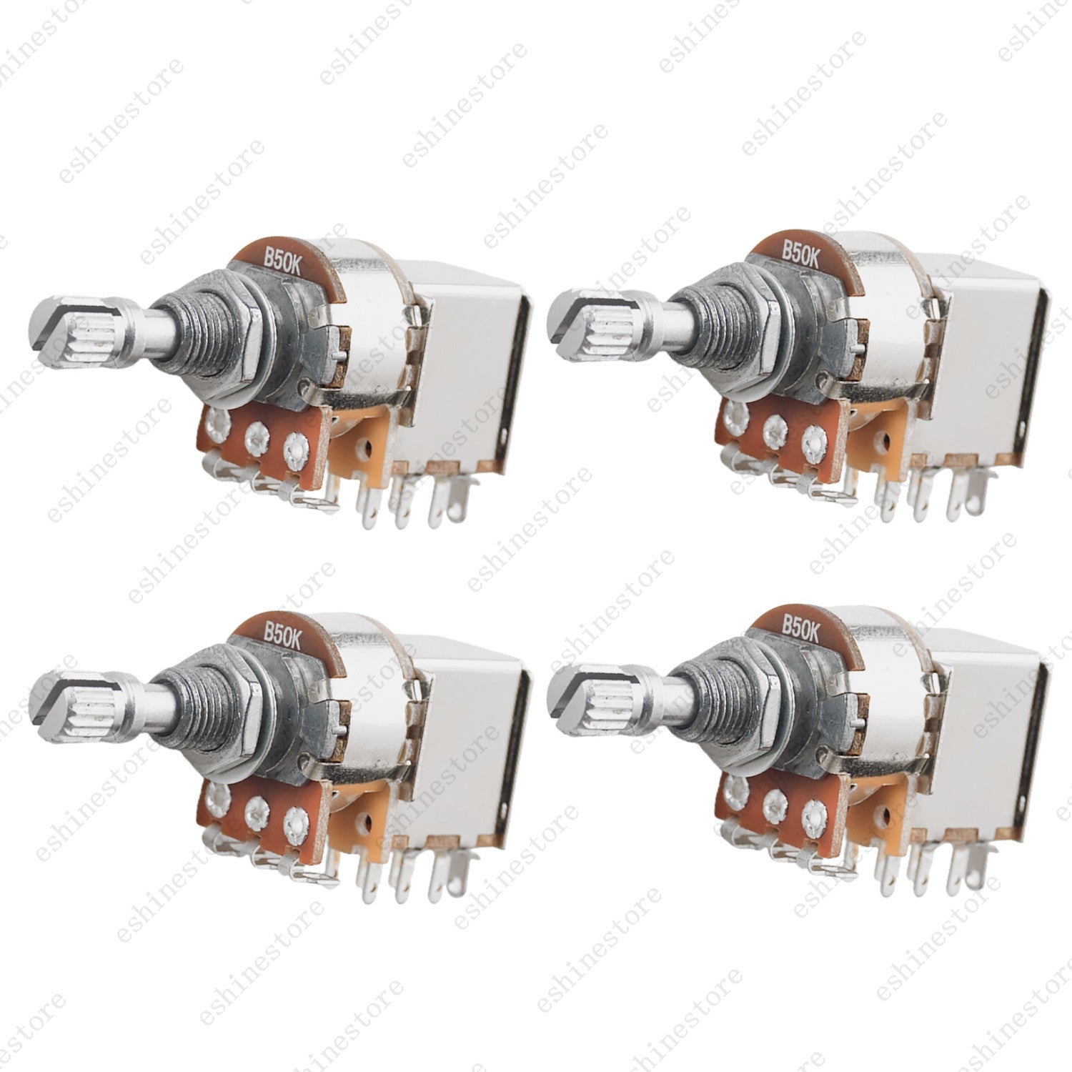 4 Pcs Guitar Push-Pull Pot 18-Split Long Shaft switch,  A/B/25K/50K Tone Volume