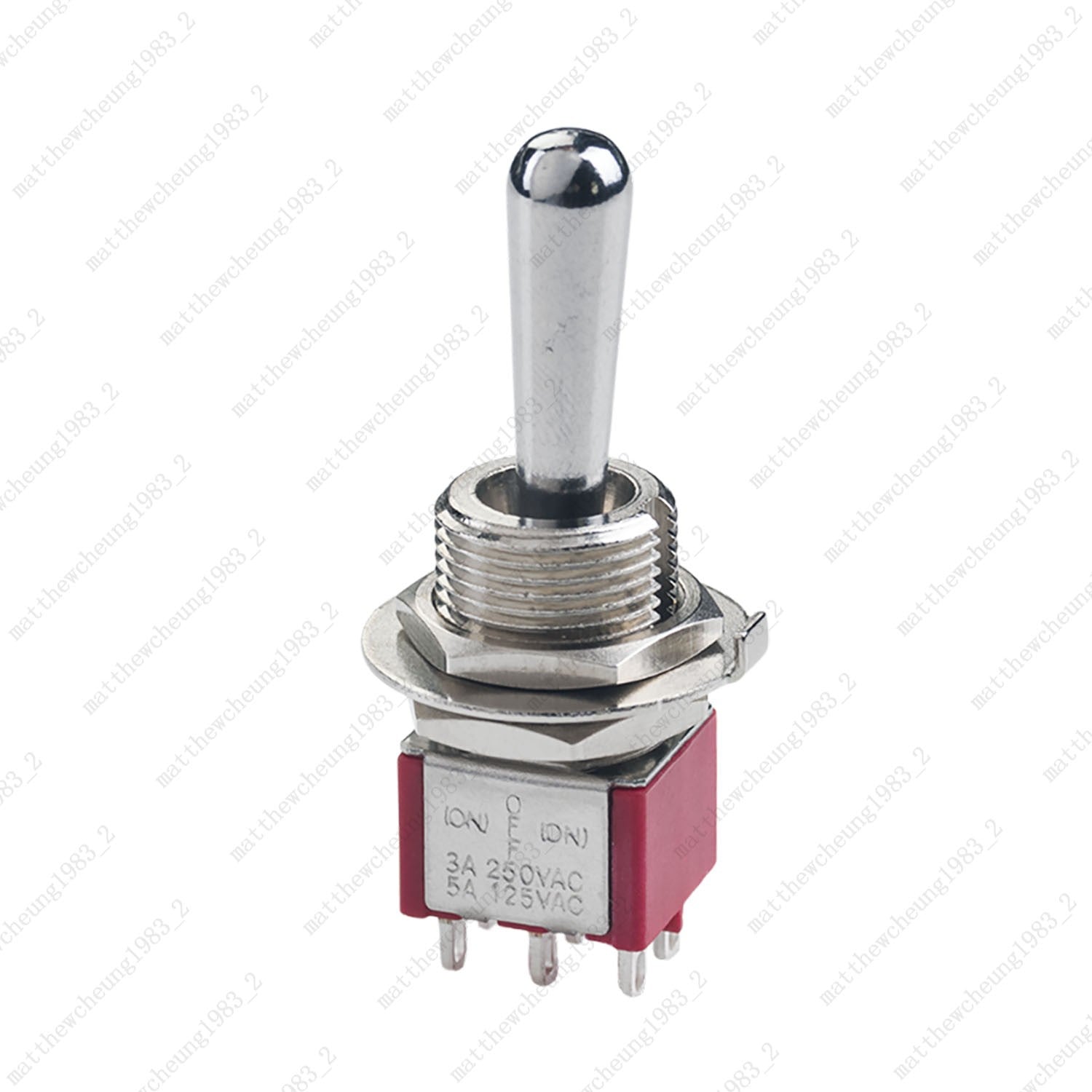 1/3/5 xGuitar Momentary DPDT 6Pin 3-Position (ON)-OFF-(ON) Fat Bat Toggle Switch