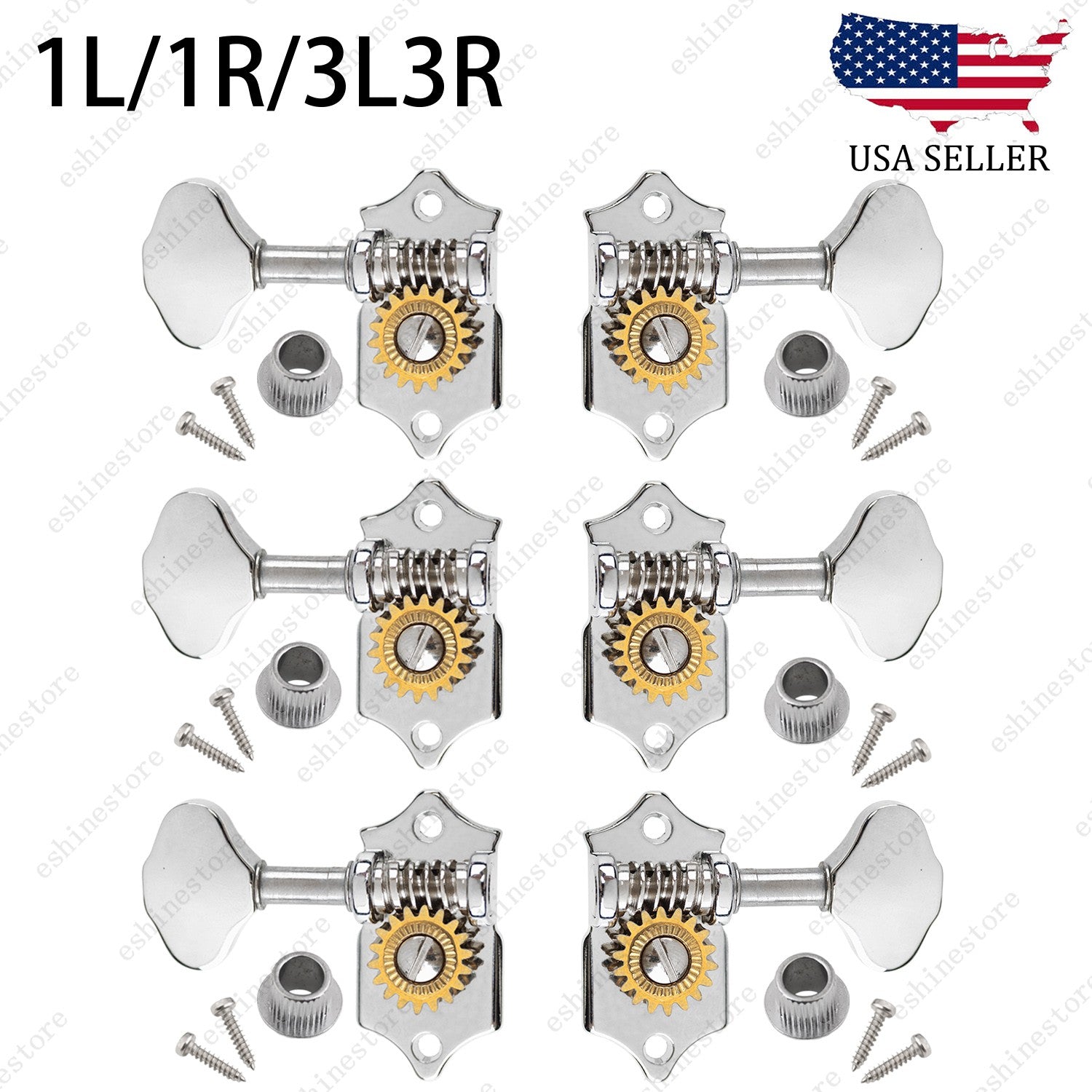 Open-Gear Guitar Tuning Pegs Machine Heads 1:18 Gear Ratio for Acoustic Guitar