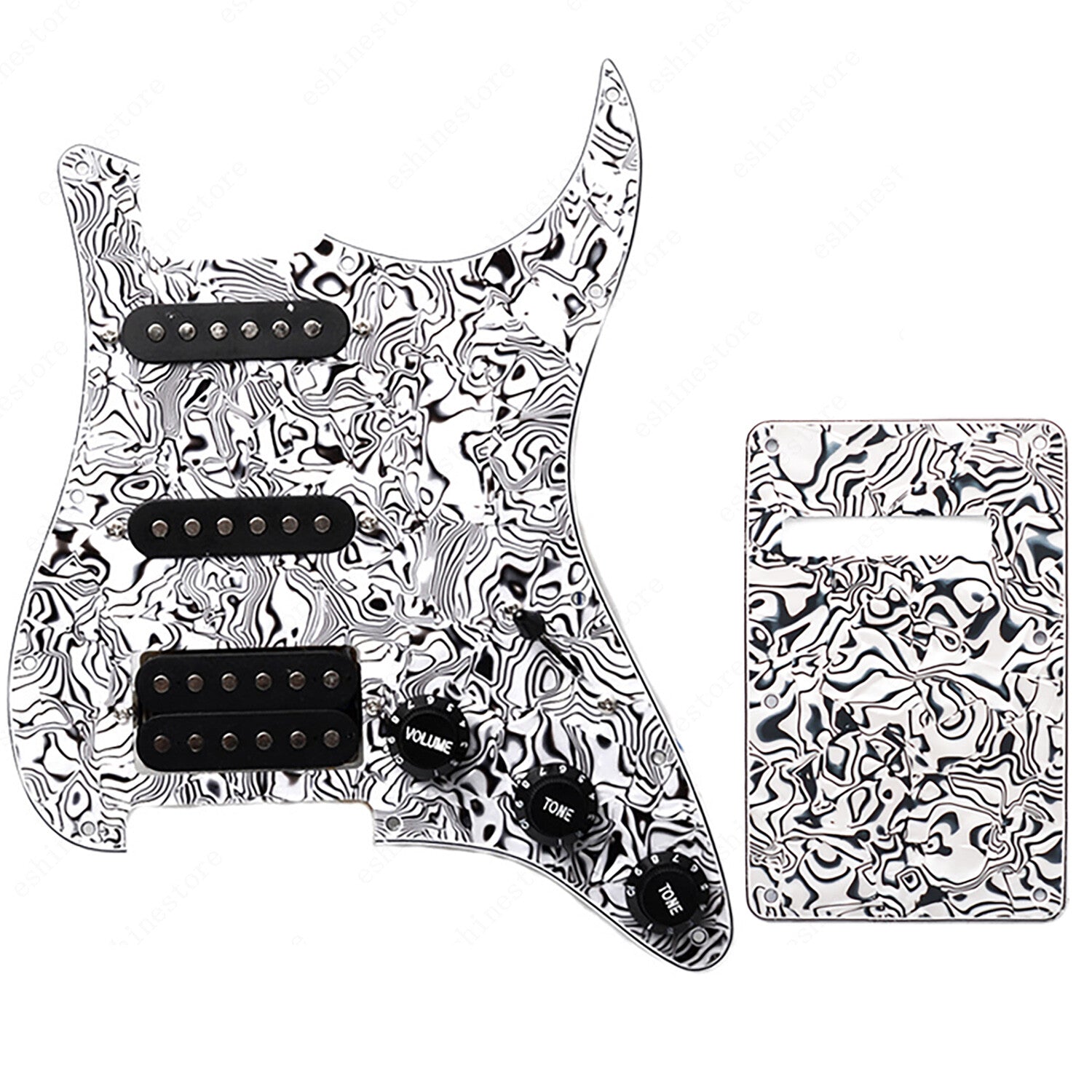11 Hole Guitar SSH Loaded Pickguard Set & Back Plate For SQ FENDER Stratocaster