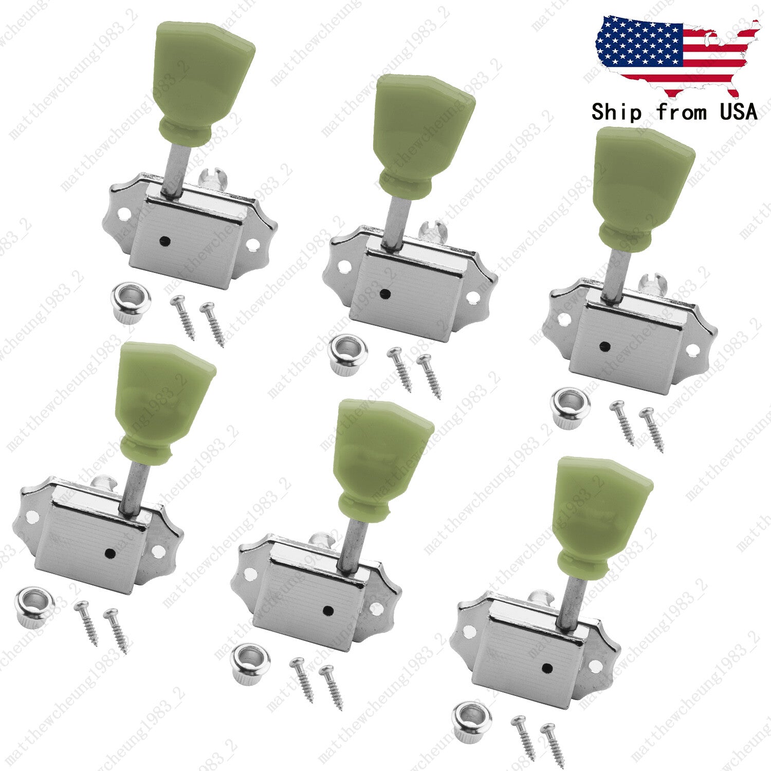 3R3L Vintage Style Guitar Tuner with Jade Machine Heads 1：15 Ratio for LP EPI