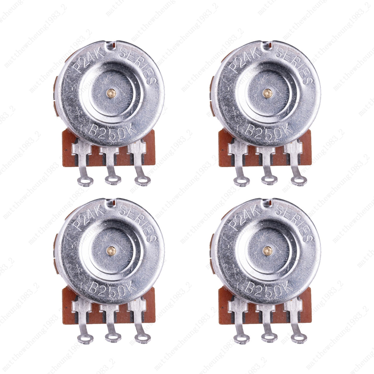 A/B 250K/500K Guitar Potentiometers Brass 15mm Short Shaft Pot US 24 Spline Fine