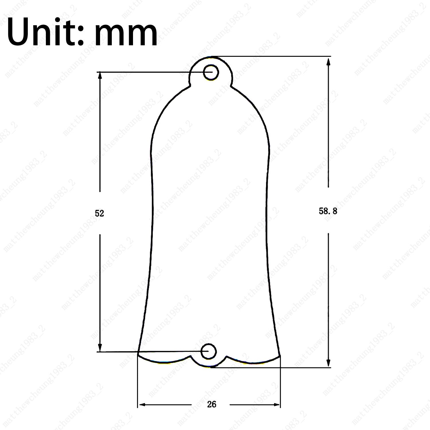 Guitar Truss Rod Cover Plate Aluminum Brushed 2-Hole Bell -Black/Chrome/Gold