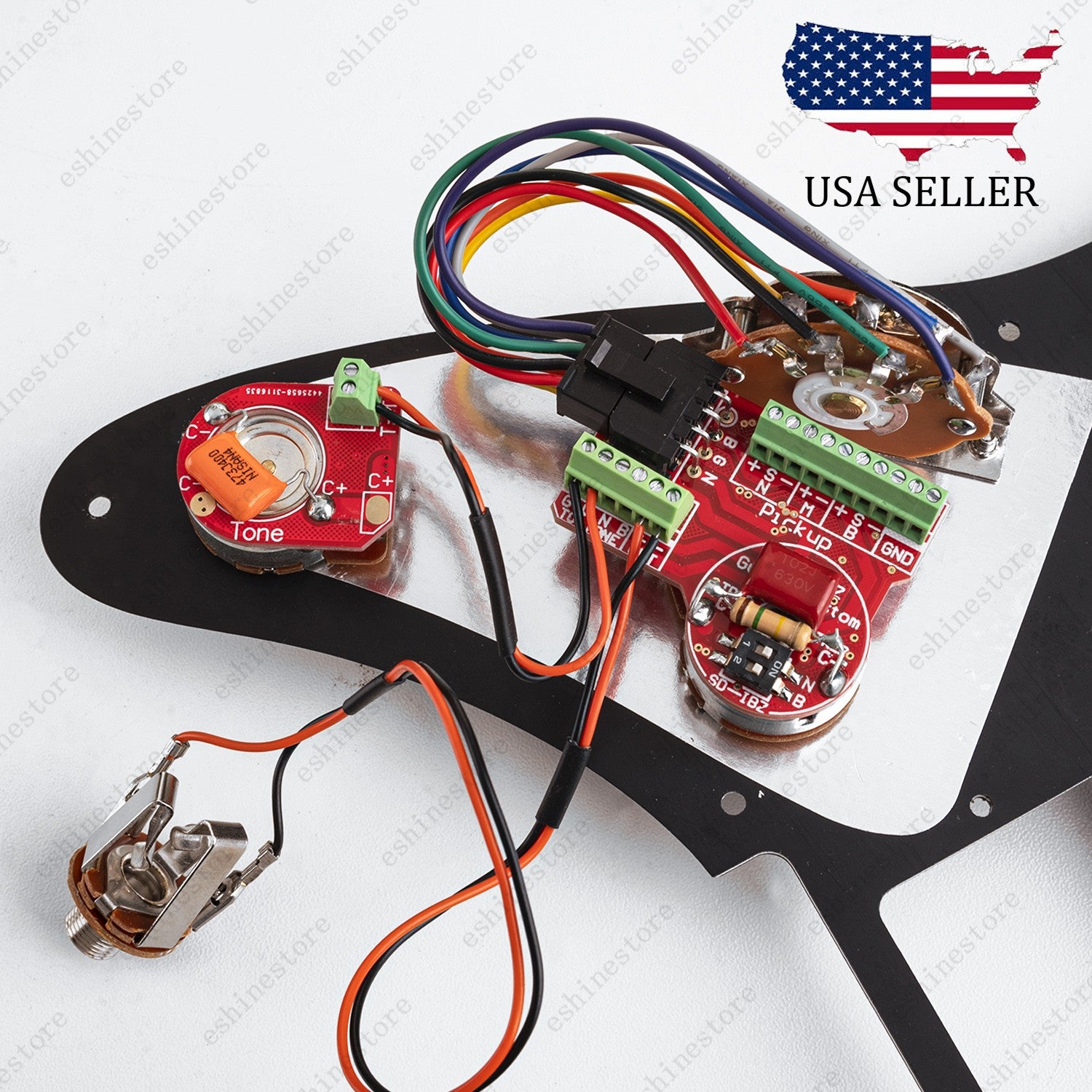 Solderless HSH Wiring Harness Brass shaft Pots w/ 5-Way Switch for Ibanez OR ST