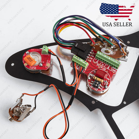 Solderless HSH Wiring Harness Brass shaft Pots w/ 5-Way Switch for Ibanez OR ST