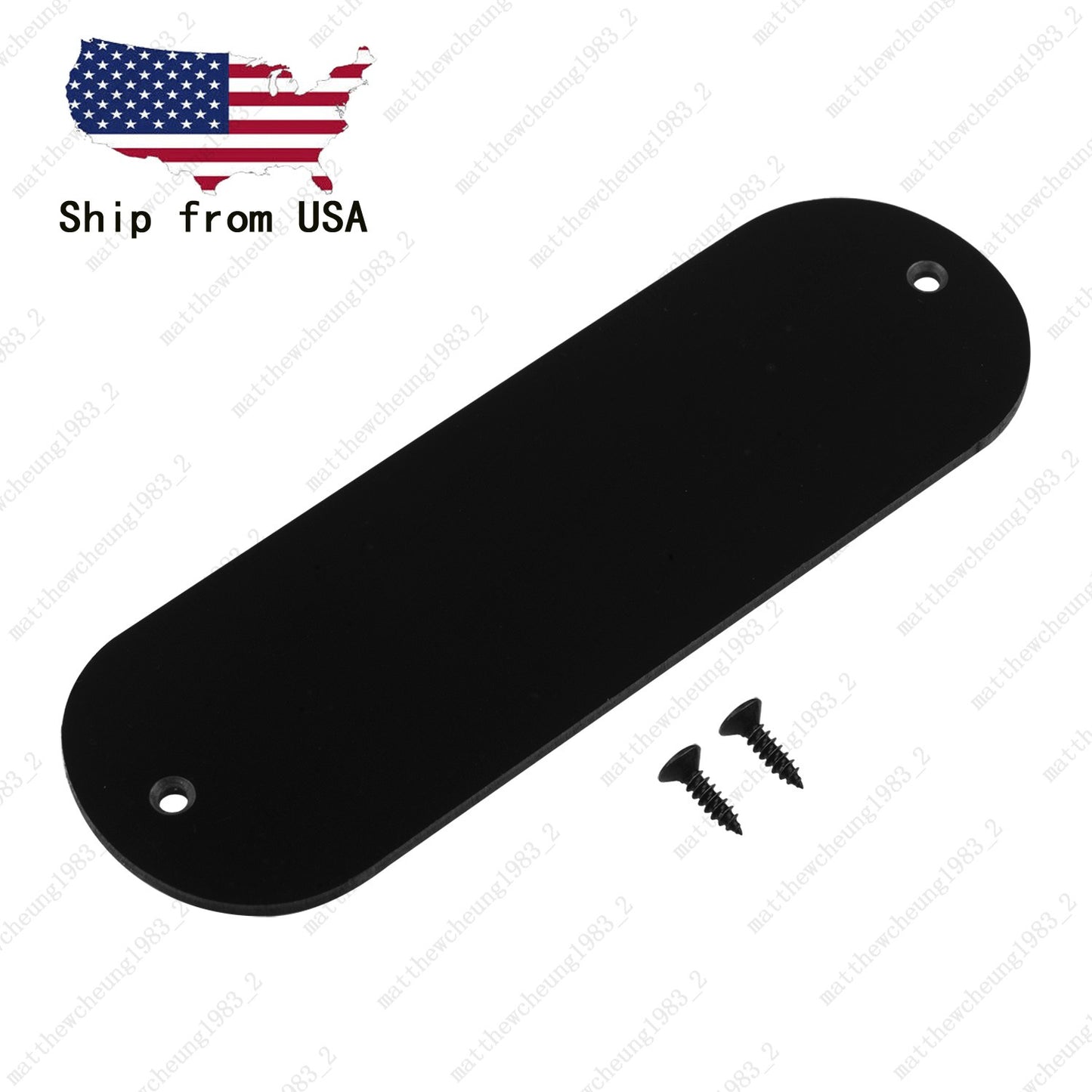 1 Pcs Electric Guitar 2 Hole Glossy Black Backplate Back Cover Cavity Trem Cover