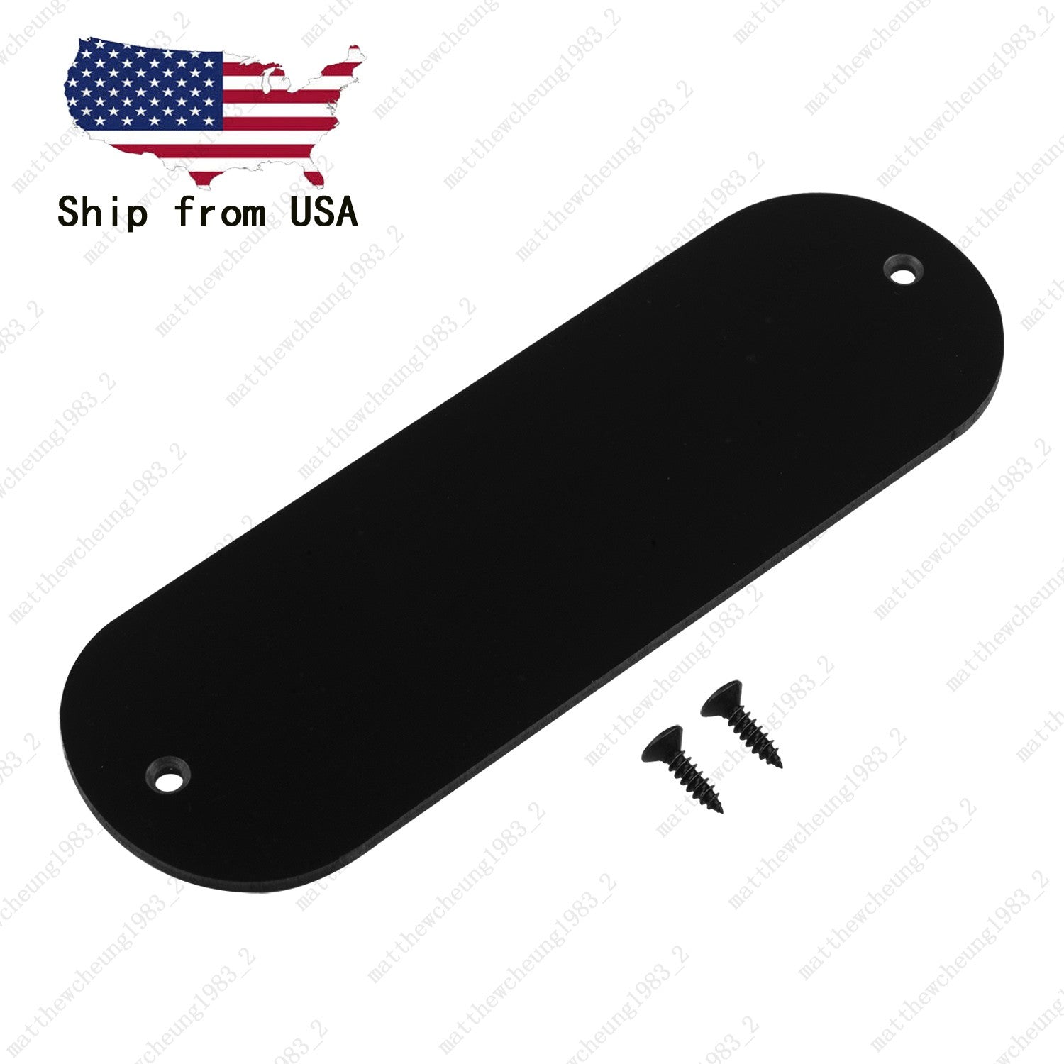 1 Pcs Electric Guitar 2 Hole Glossy Black Backplate Back Cover Cavity Trem Cover