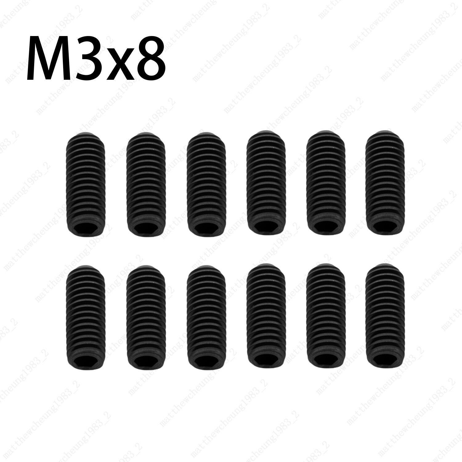 12pcs Black Guitar Bridge Saddle Screws M3x 6/8/10/12mm-Metric Height Adjustment