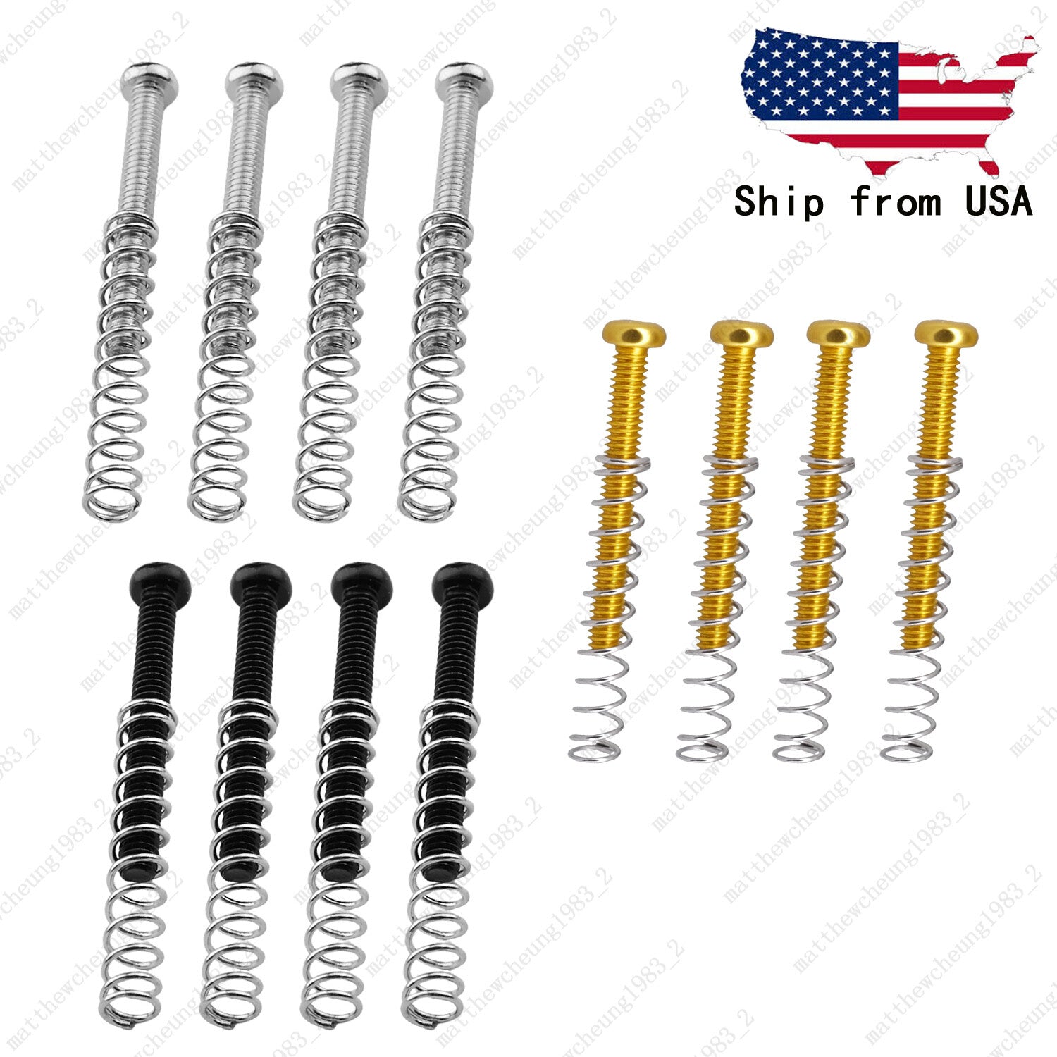 4 Pcs Guitar humbucker pickup Height Adjustment screws and springs-1/8''