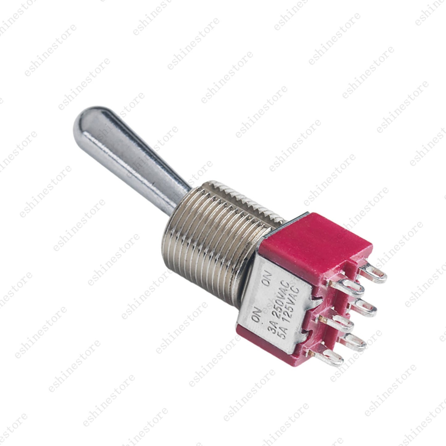 1/3/5 PCS Guitar/AMP Fat Bat Toggle Switch DPDT 6 Pin 2-Way ON ON Sealed - RED