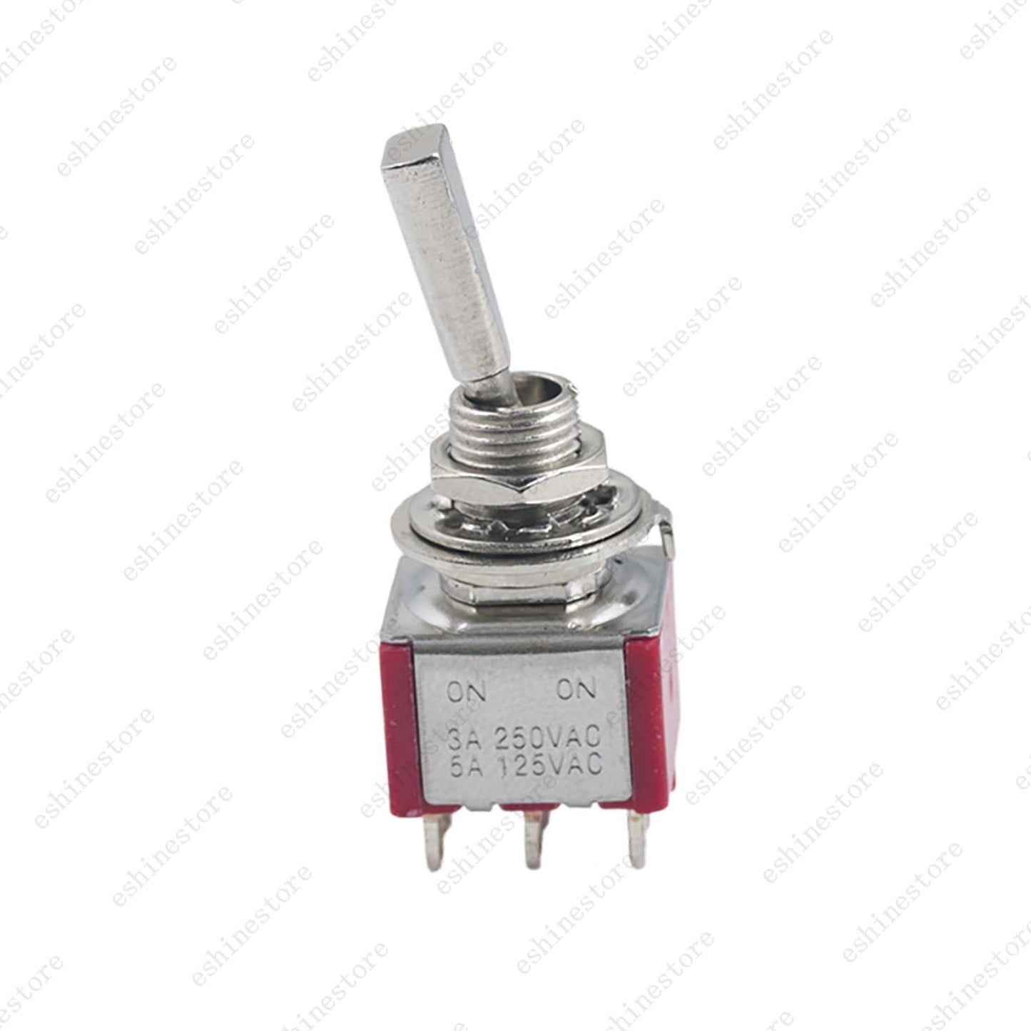 Guitar Flat Lever DPDT 2-Way 6 Pin ON ON Mini Toggle Switch for Split Coil - RED