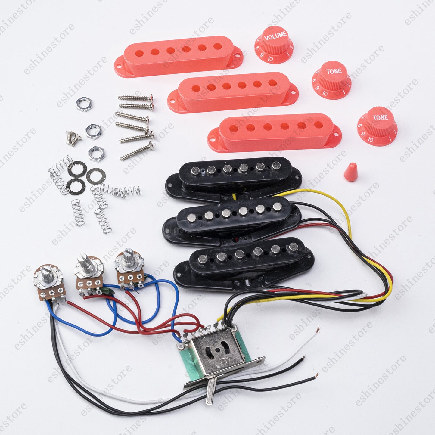Electric Guitar SSS Pickups Passive Circuit Cover Knobs Kit For Strat Guitar