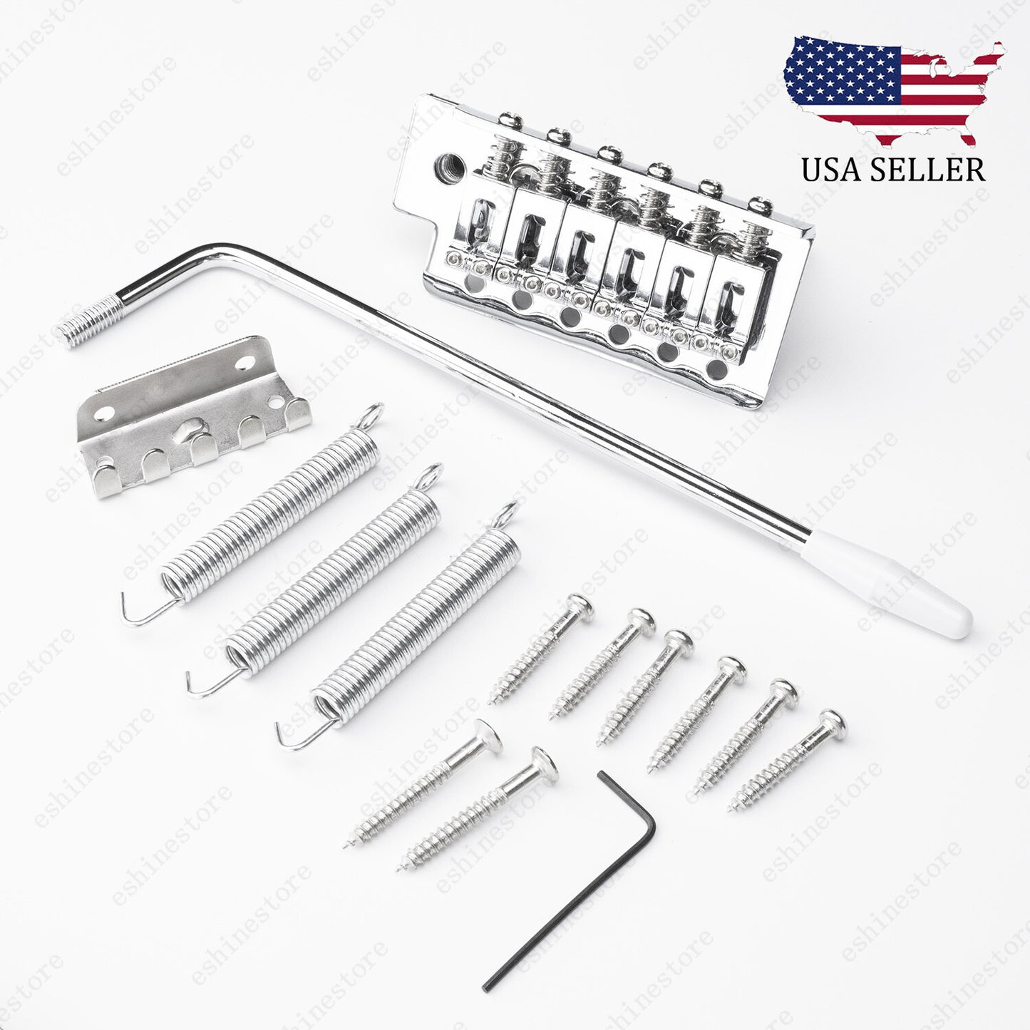 Chrome Tremolo Bridge 6 String Single Locking System for Fender SQ Strat ST