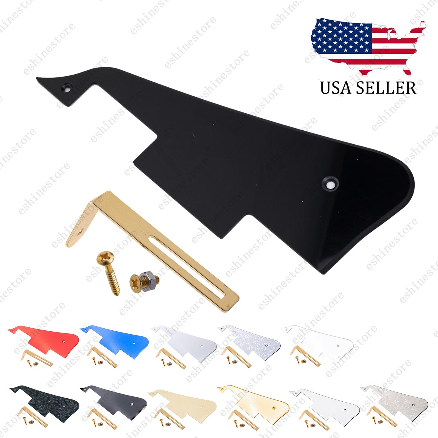12 Color Guitar Pickguard with Gold Bracket Mounting Screws Set For Les Paul