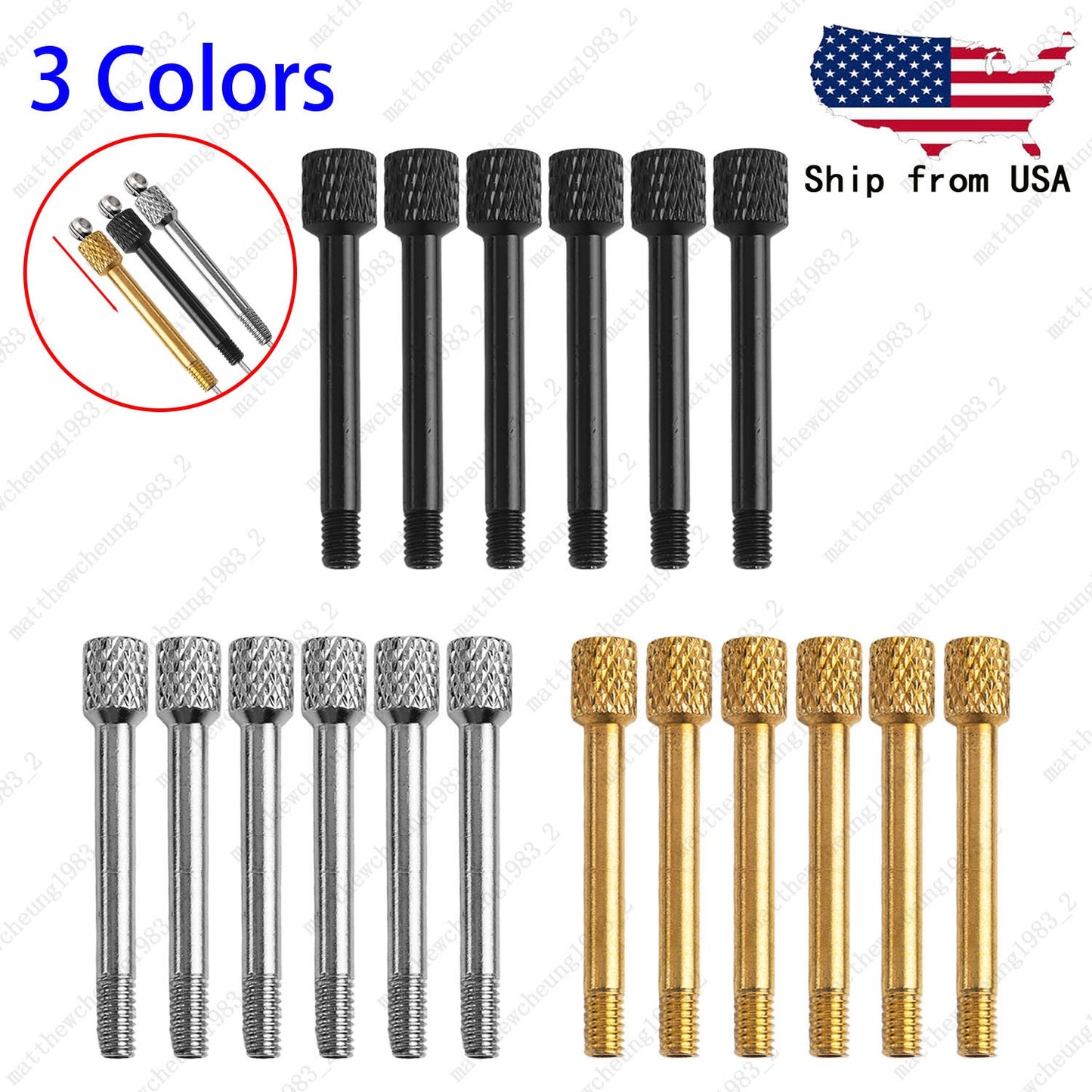 6pcs Guitar Tremolo Bridge Saddle Clamp Lock Screw Without Insert Block 3Colors