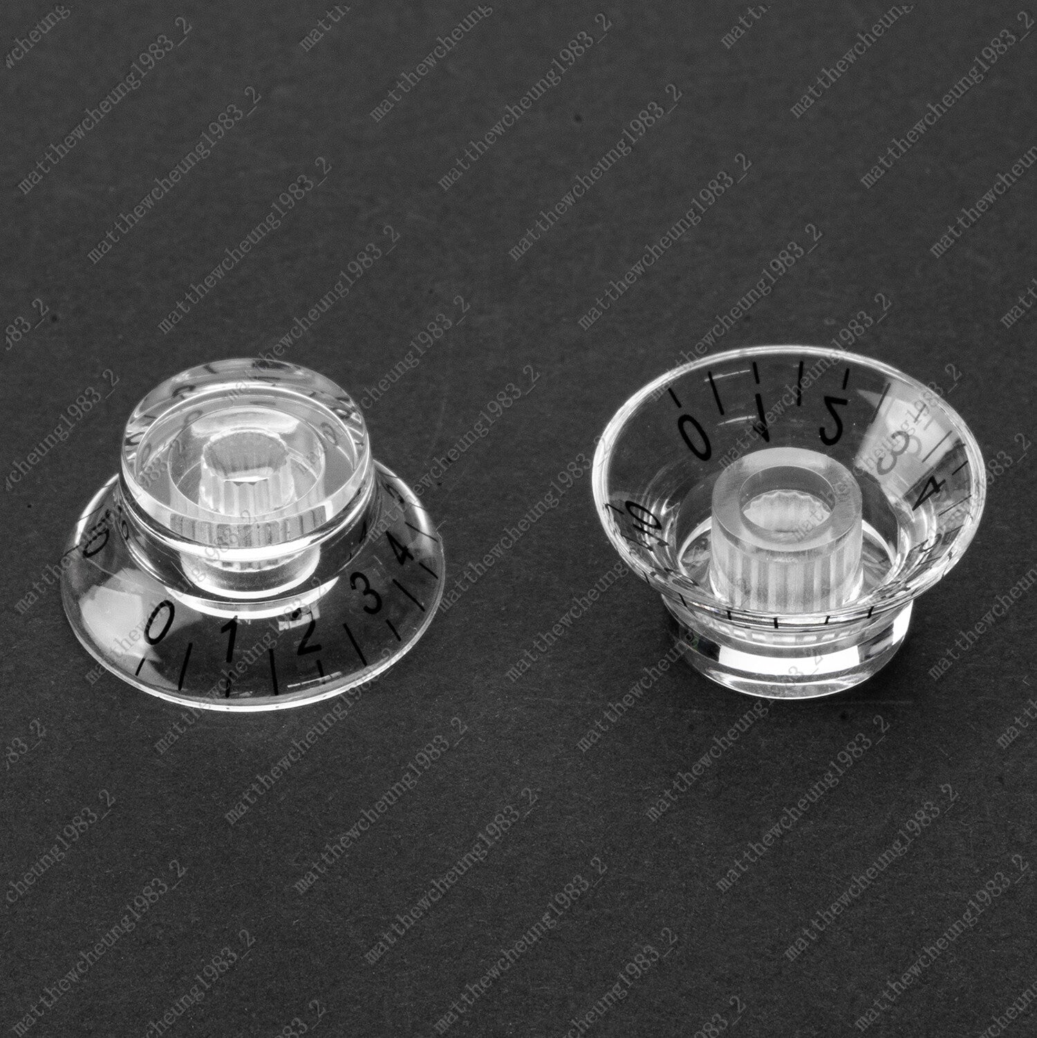 4x Electric Guitar Control Knobs Clear Speed Top Hat Bell Knobs Fits SG Les Paul