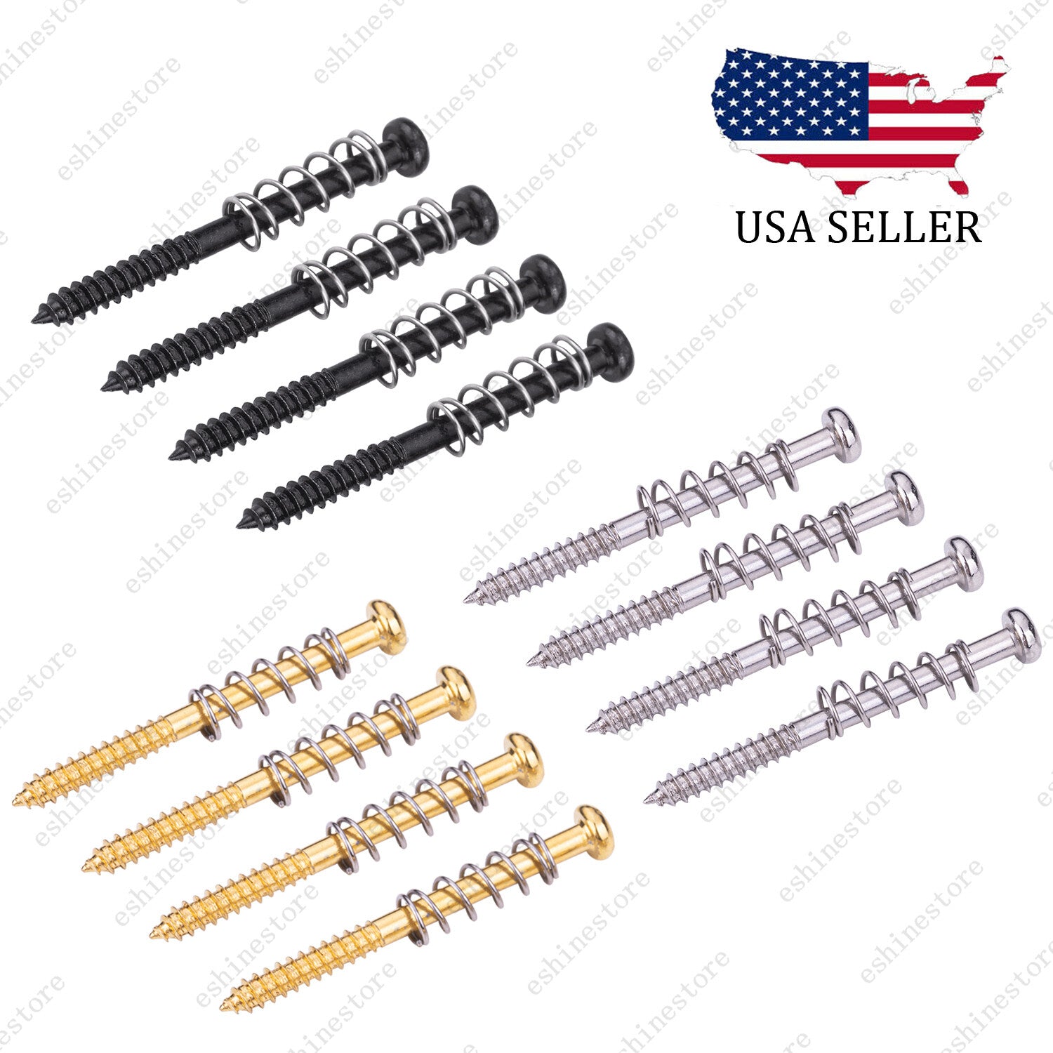 4Pcs M3x38mm Electric Guitar Pickup Screws Springs For P-90 P J Bass