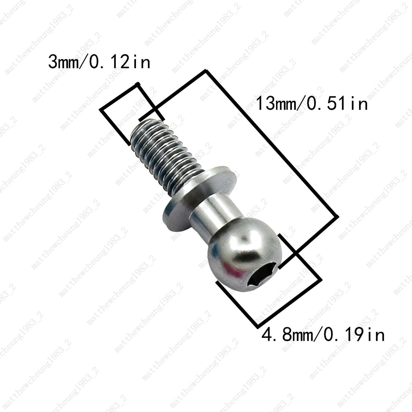Upgrade Universal RC Pull Rod Ball Heads 10pcs-M3 Thread (Black/Gray/Pink/Blue)
