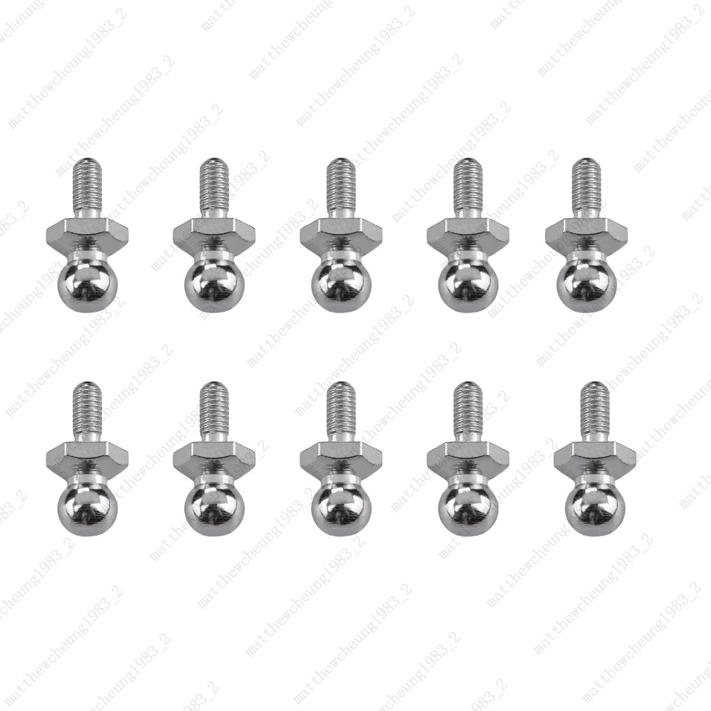 10pcs Silver Durable M3 Ball Head Screws - Metal RC Parts for Tie Rod/Shock