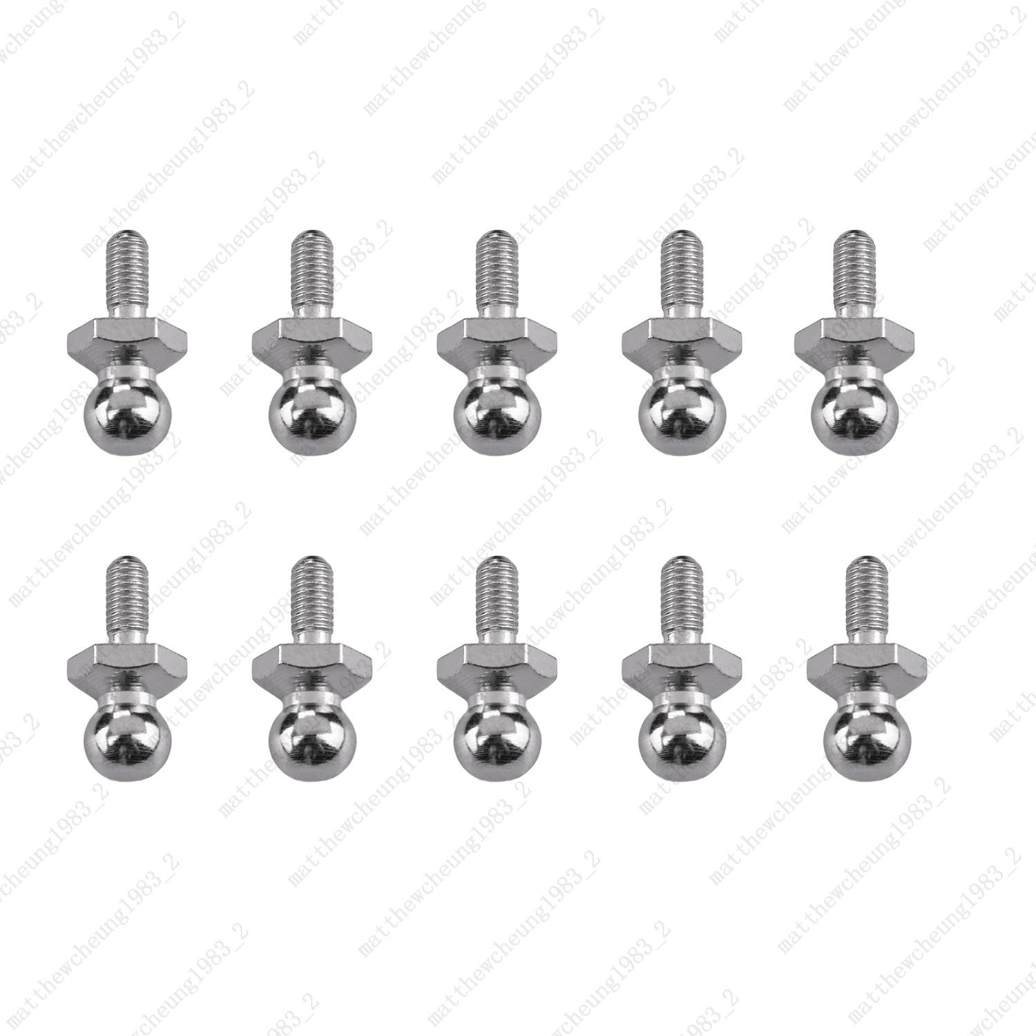 10pcs Silver Durable M3 Ball Head Screws - Metal RC Parts for Tie Rod/Shock
