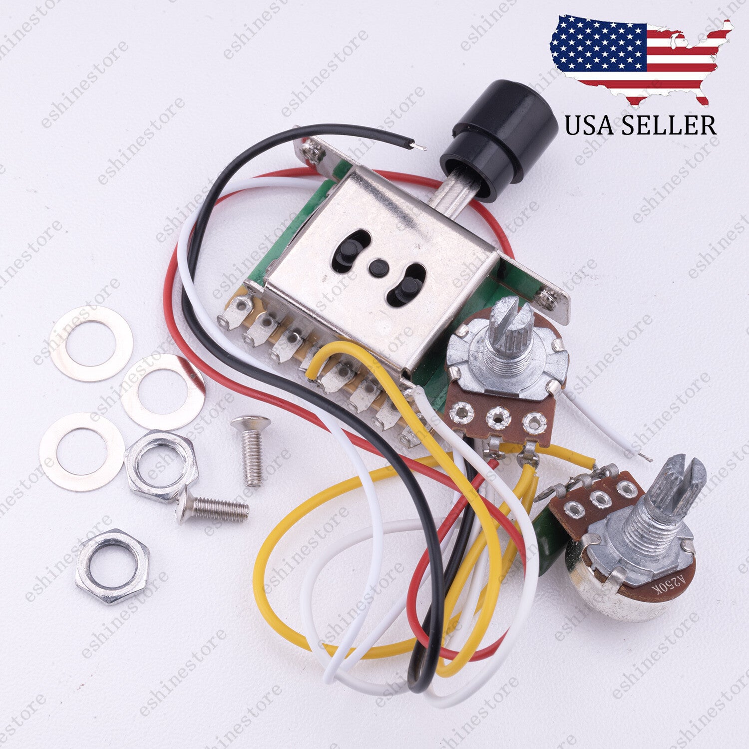 Electric Guitar Circuit Assembly 1T1V 250K 3-way Switch Without Socket For Tele