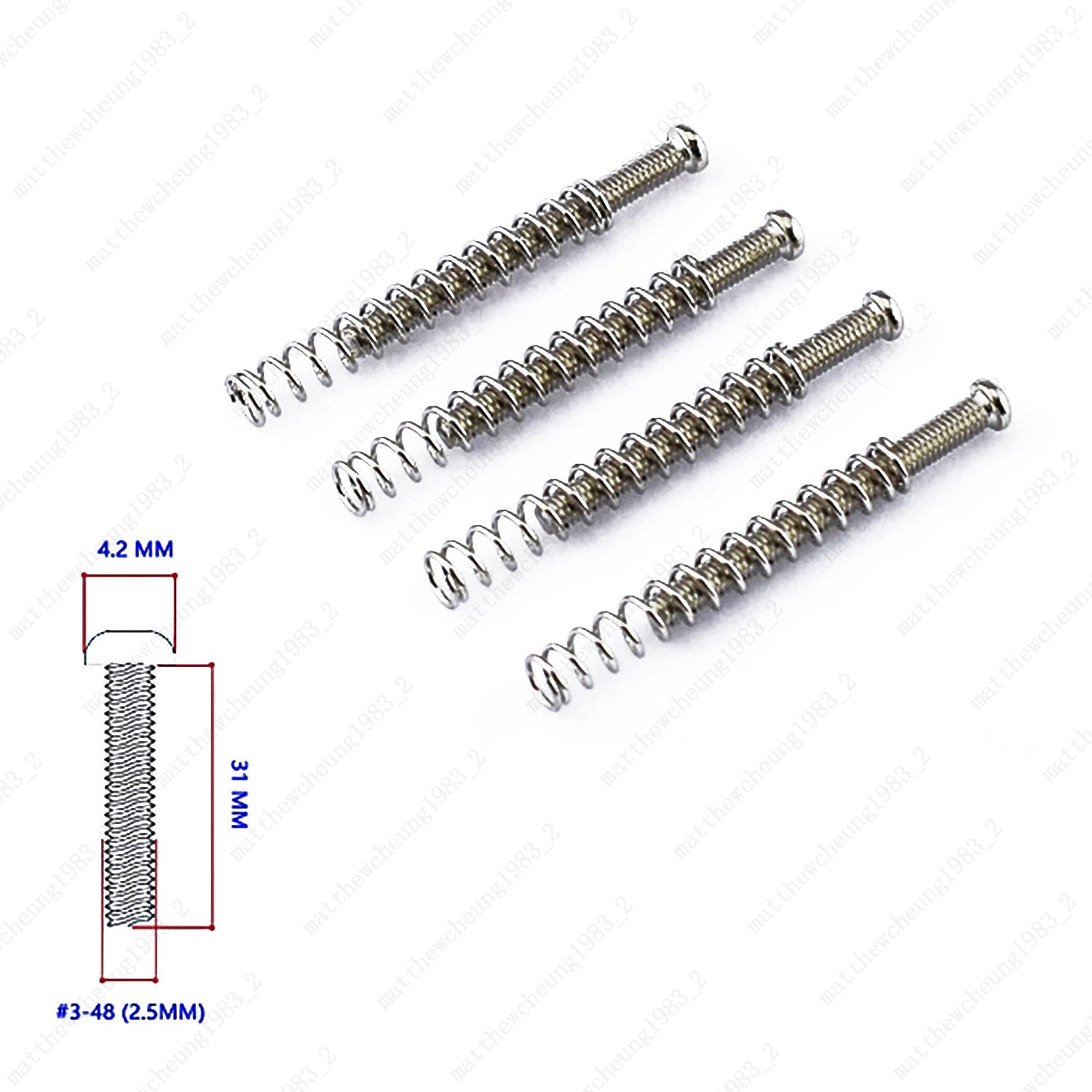 4x US Thread #3-48 Humbucker Pickup Height Screw Spring For EMG DiMazio Gibson
